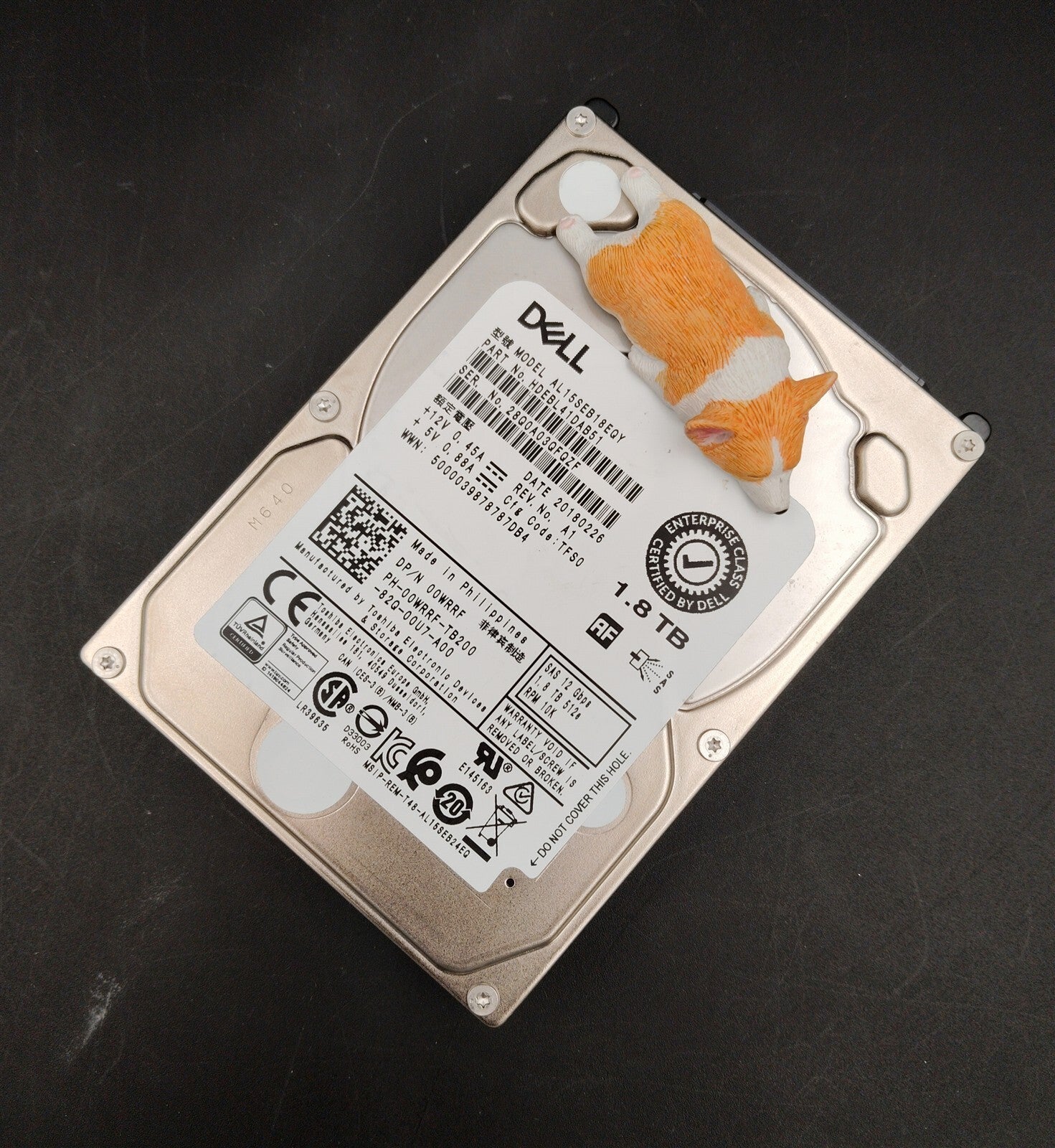 0WRRF 00WRRF AL15SEB18EQY DELL 1.8TB 10K 12G 512E SAS 2.5" SFF HARD DRIVE