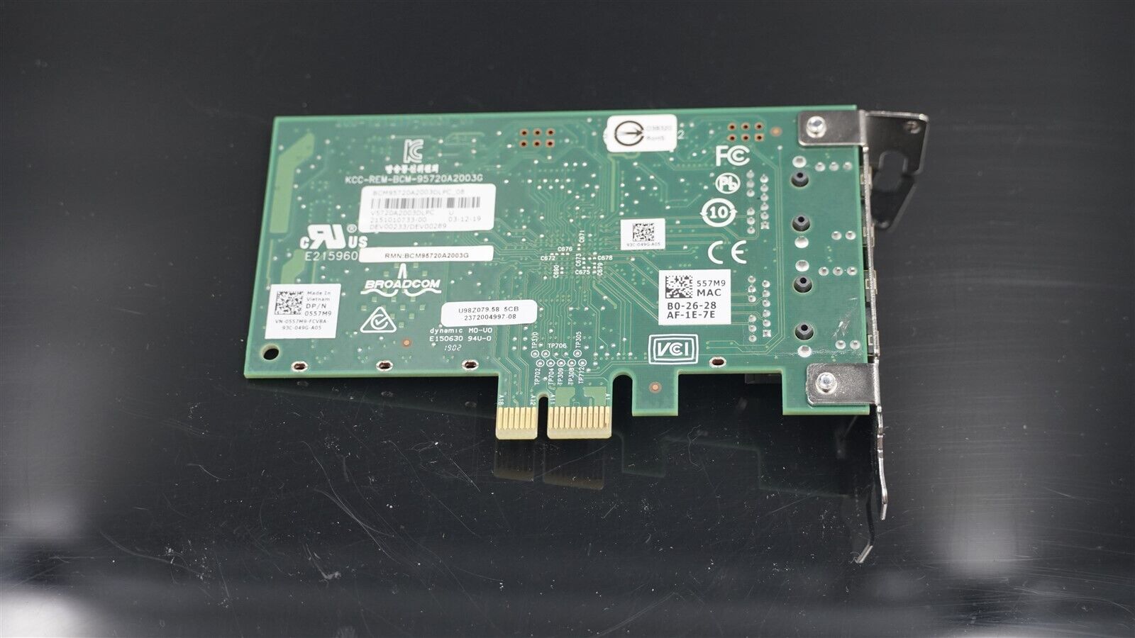 DELL 557M9 BOARDCOM 5720 2-PORT 1GB PCI-E NETWORK INTERFACE ADAPTER LOW PROFILE