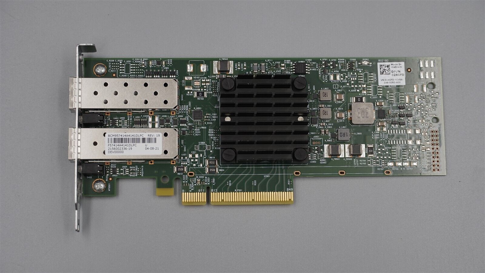 24GFD DELL BROADCOM 57414 DUAL PORT 25Gb SFP28 NETWORK ADAPTER LOW PROFILE