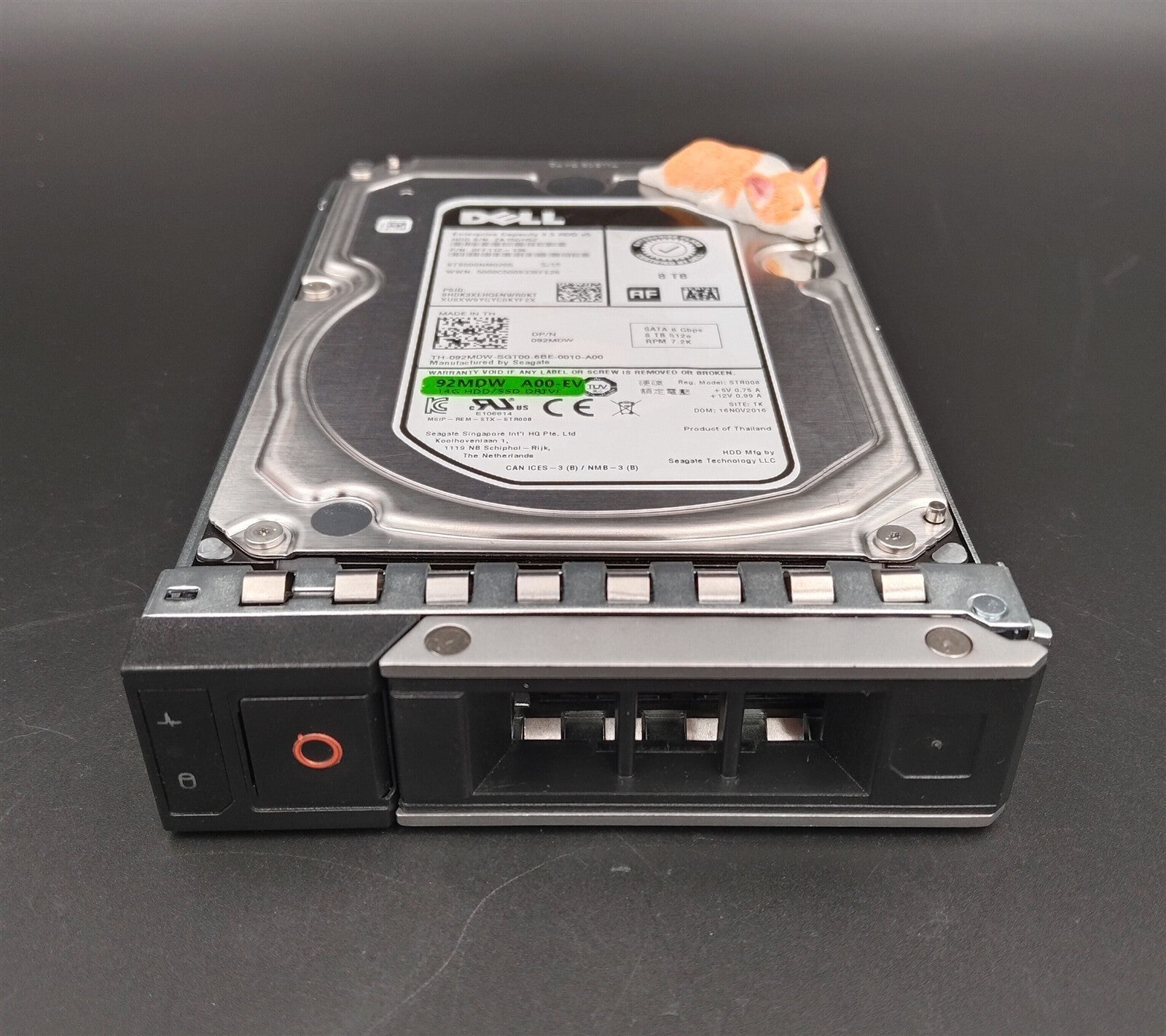 92MDW 092MDW ST8000NM0205 DELL SEAGATE 8TB 7.2K 6G 512E SATA 3.5" HDD W/X7K8W