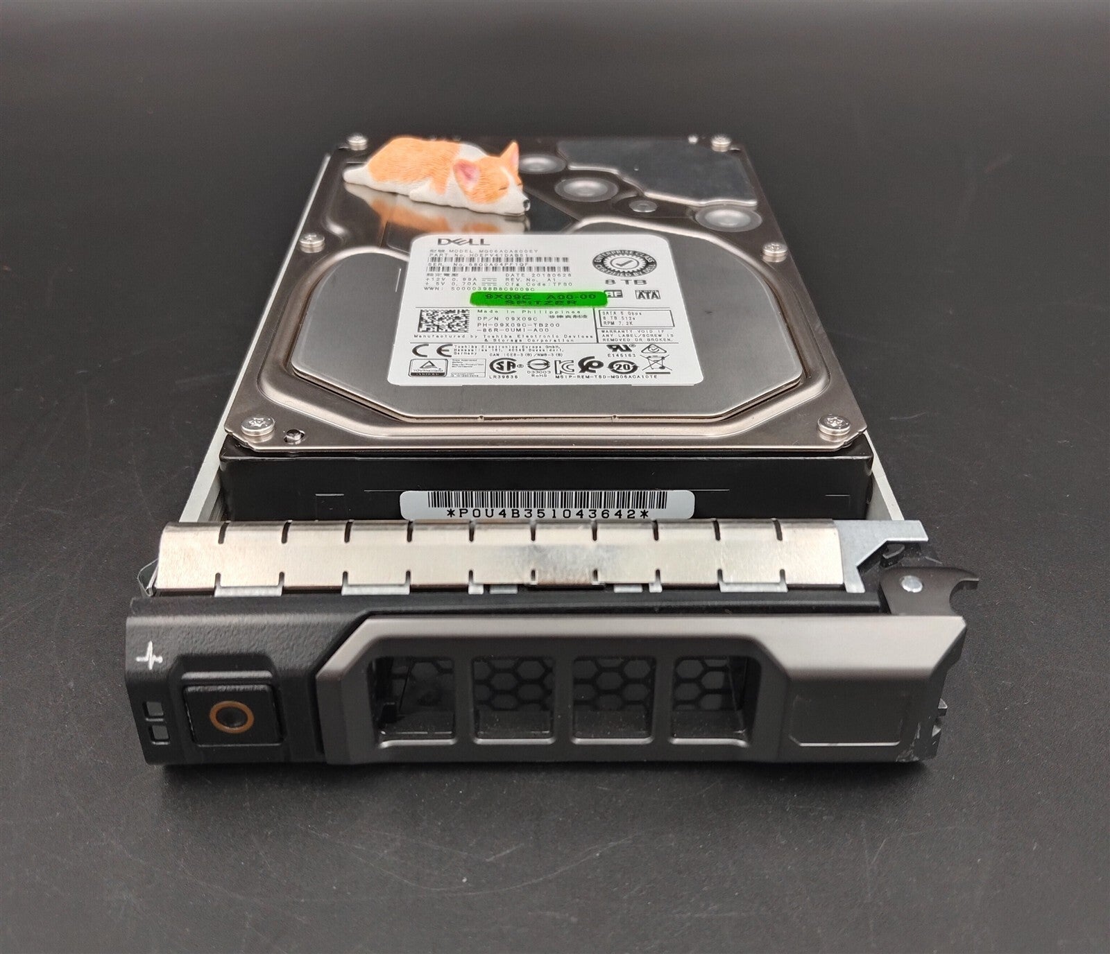9X09C 09X09C MG06ACA800EY DELL 8TB 7.2K 6G 512E SATA 3.5" ENTERPRISE HDD W/F238F
