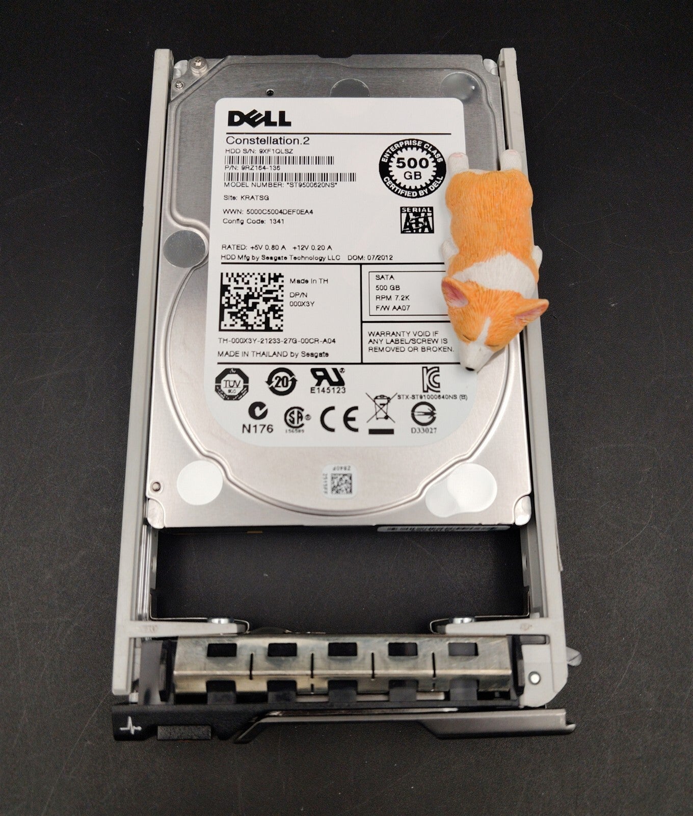 00X3Y 000X3Y ST9500620NS DELL 500GB 7.2K 6G SATA 2.5" SFF ENTERPRISE HARD DRIVE