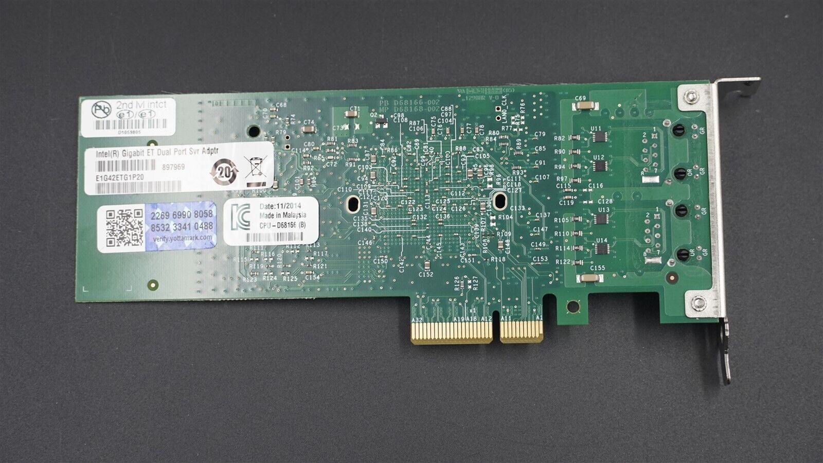 INTEL E1G42ETG1P20 897969 2-PORT GIGABIT ET SERVER NETWORK ADAPTER LOW PROFILE