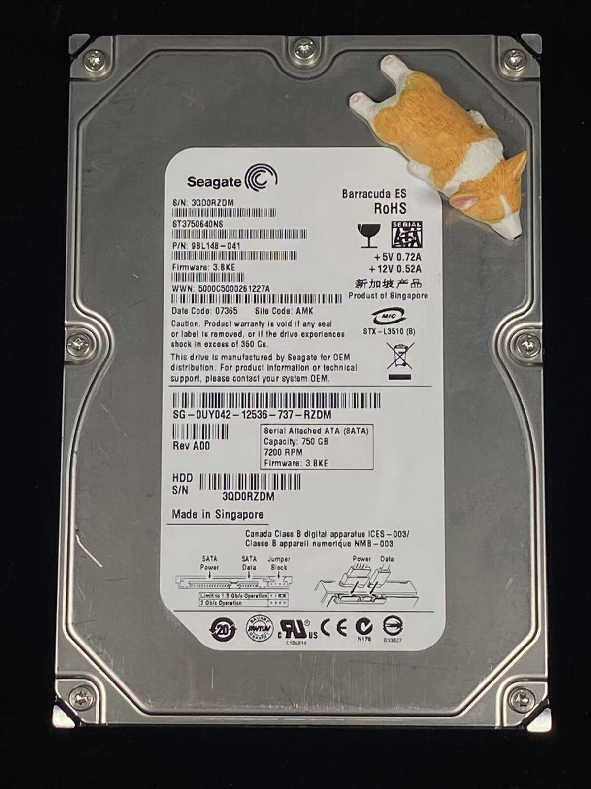 ST3750640NS SEAGATE BARRACUDA 750GB 7.2K 6G SATA 3.5" LFF HDD