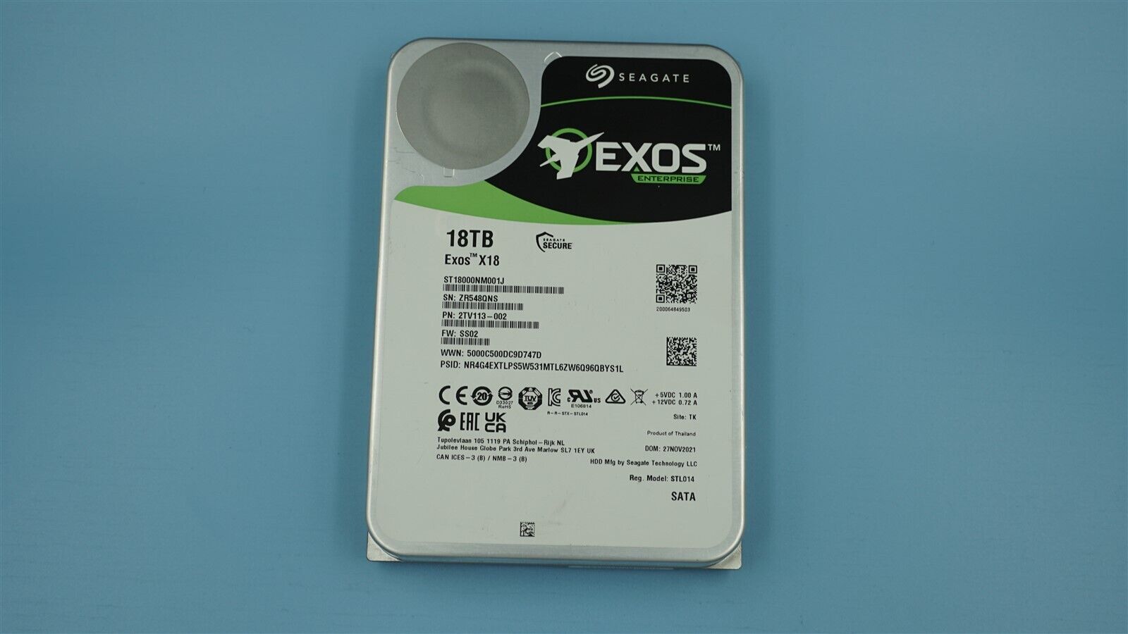 ST18000NM001J SEAGATE EXOS 18TB 2TV113-002 7.2K 6Gb/S 3.5" SATA ENTERPRISE