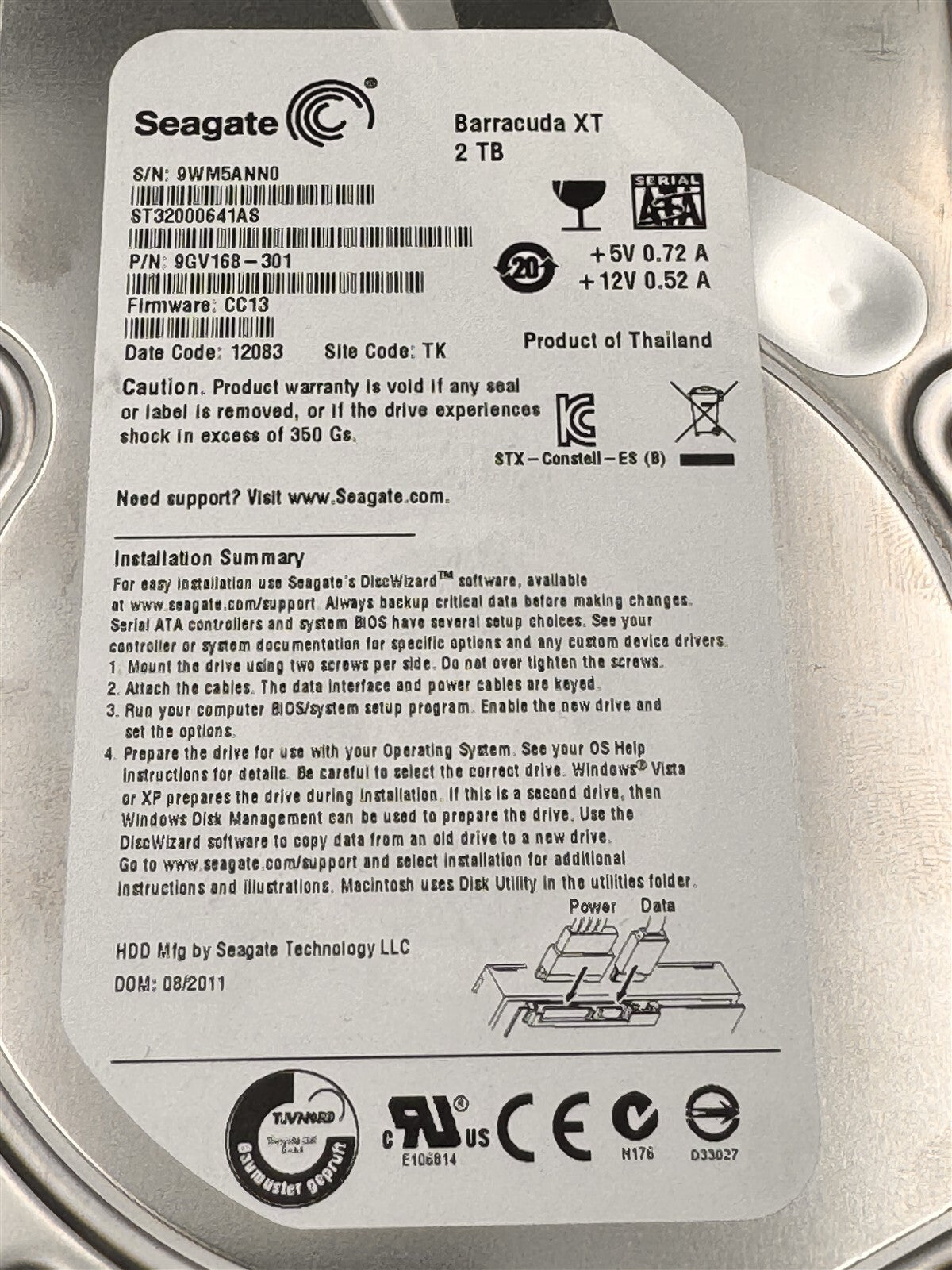 ST32000641AS SEAGATE BARRACUDA XT 2TB SATA 7.2K 3.5" WITH TRAY DELL R730 R730XD