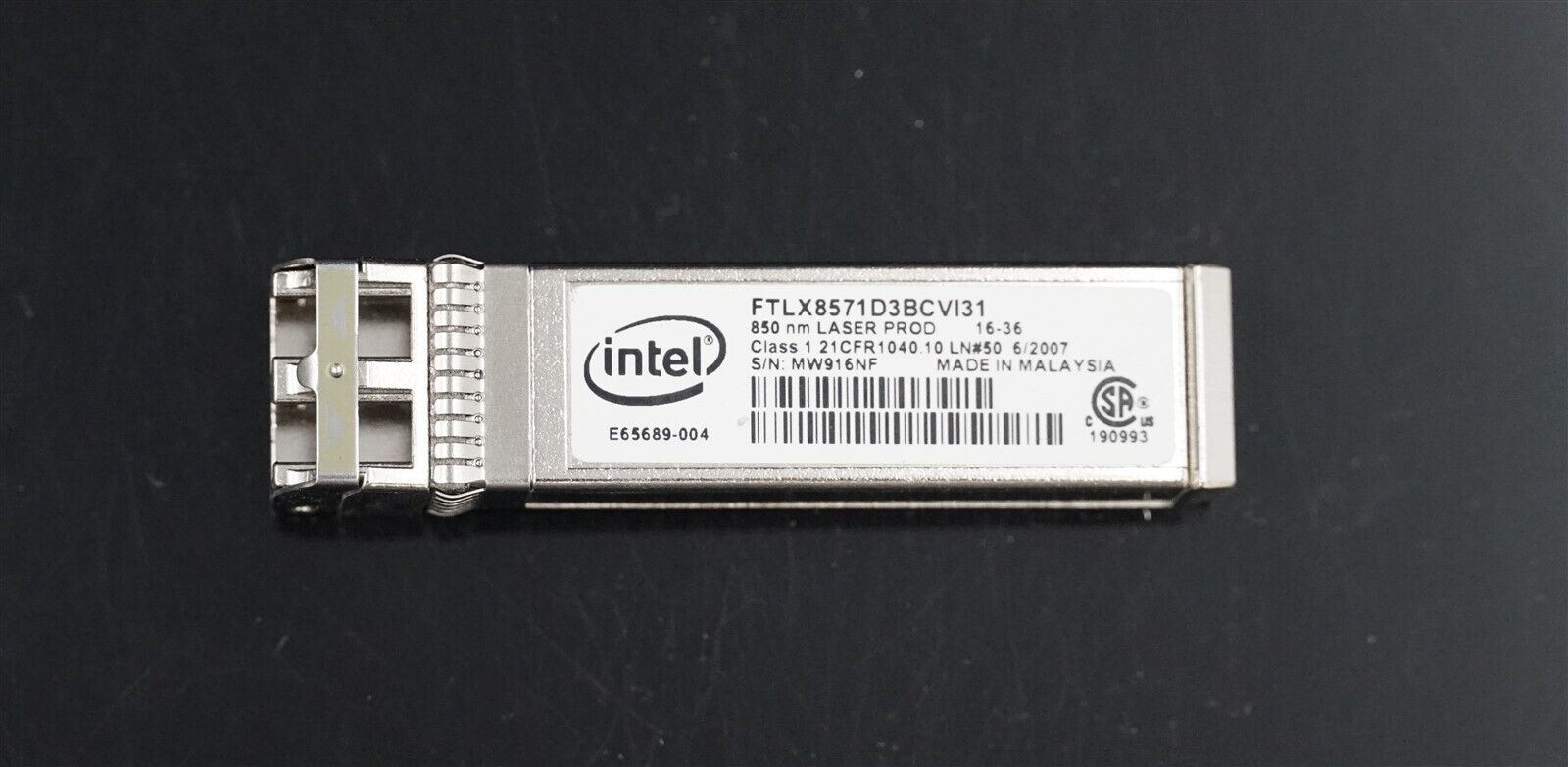 INTEL FTLX8571D3BCVI31 SR 10GB 850NM FC SFP+ TRANSCEIVER MODULE