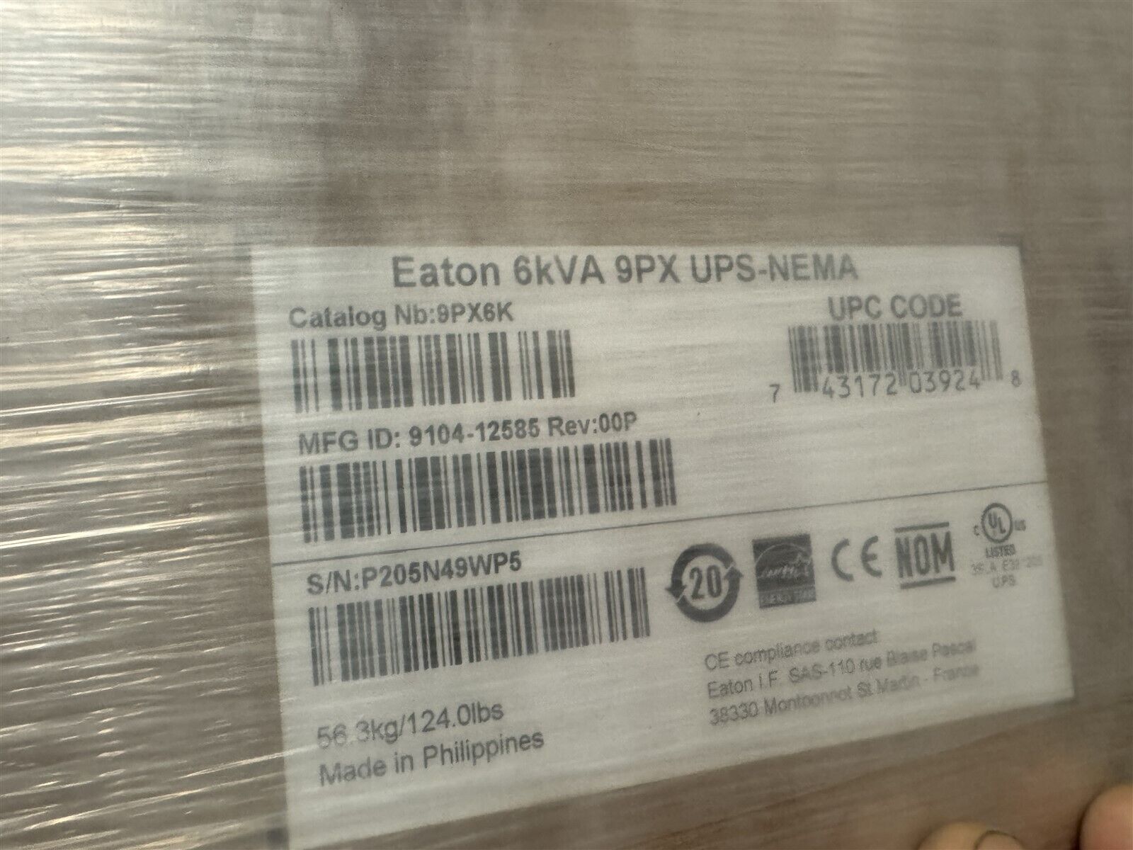 9PX6K EATON 6kVA 6000VA 9PX UPS-NEMA 9104-12585 NEW