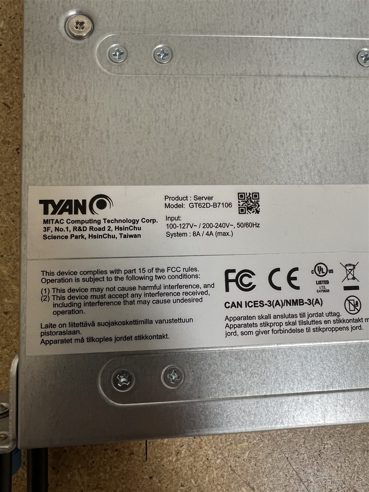 TYAN GT62D-B7106 1U SERVER 2x 20 CORE GOLD 6148 2.4GHz 256GB RAM 2x 960GB NVME