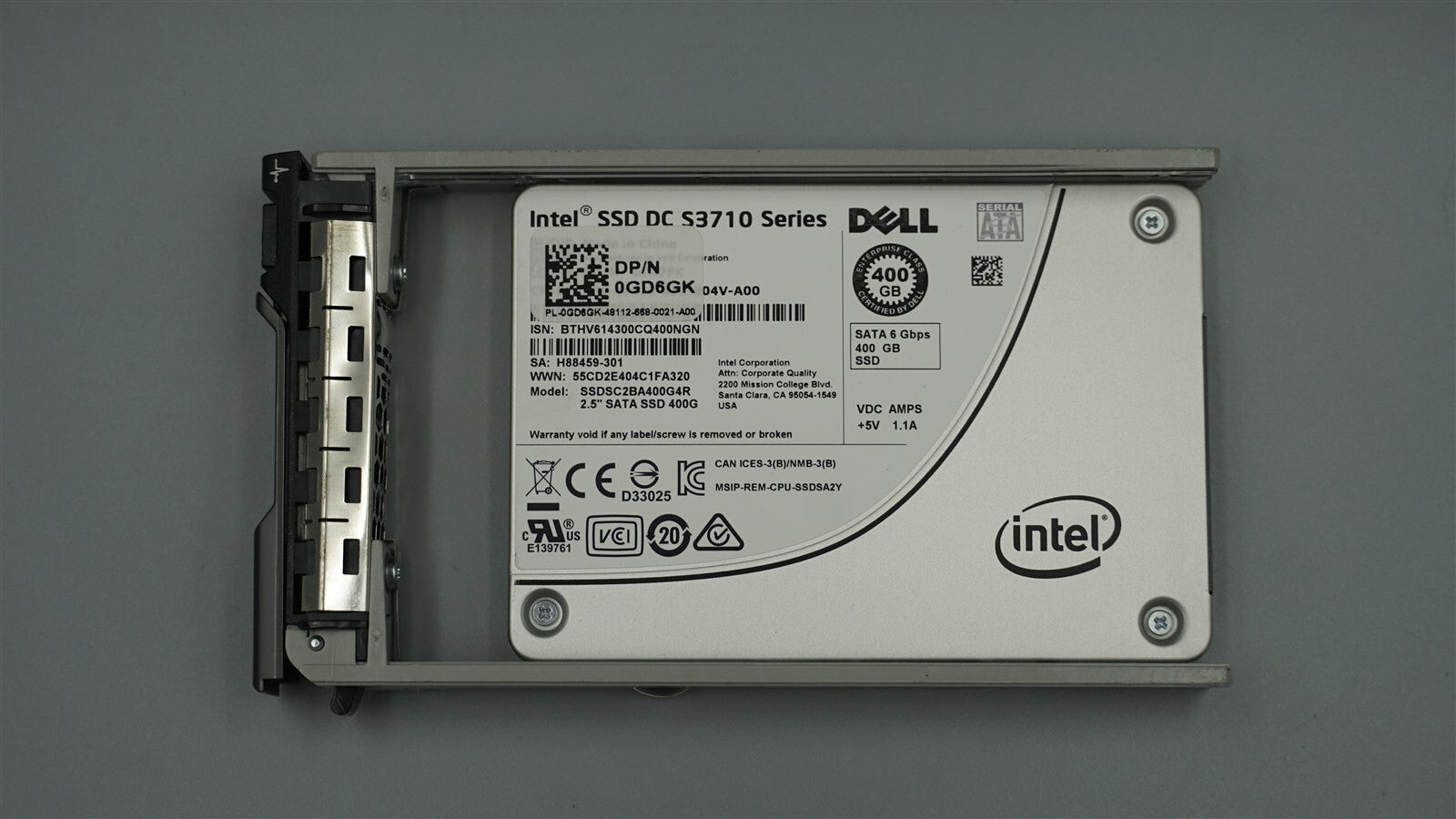 0GD6GK GD6GK DELL SSDSC2BA400G4R 400GB SATA SSD 2.5" 6Gbps Solid State Drive