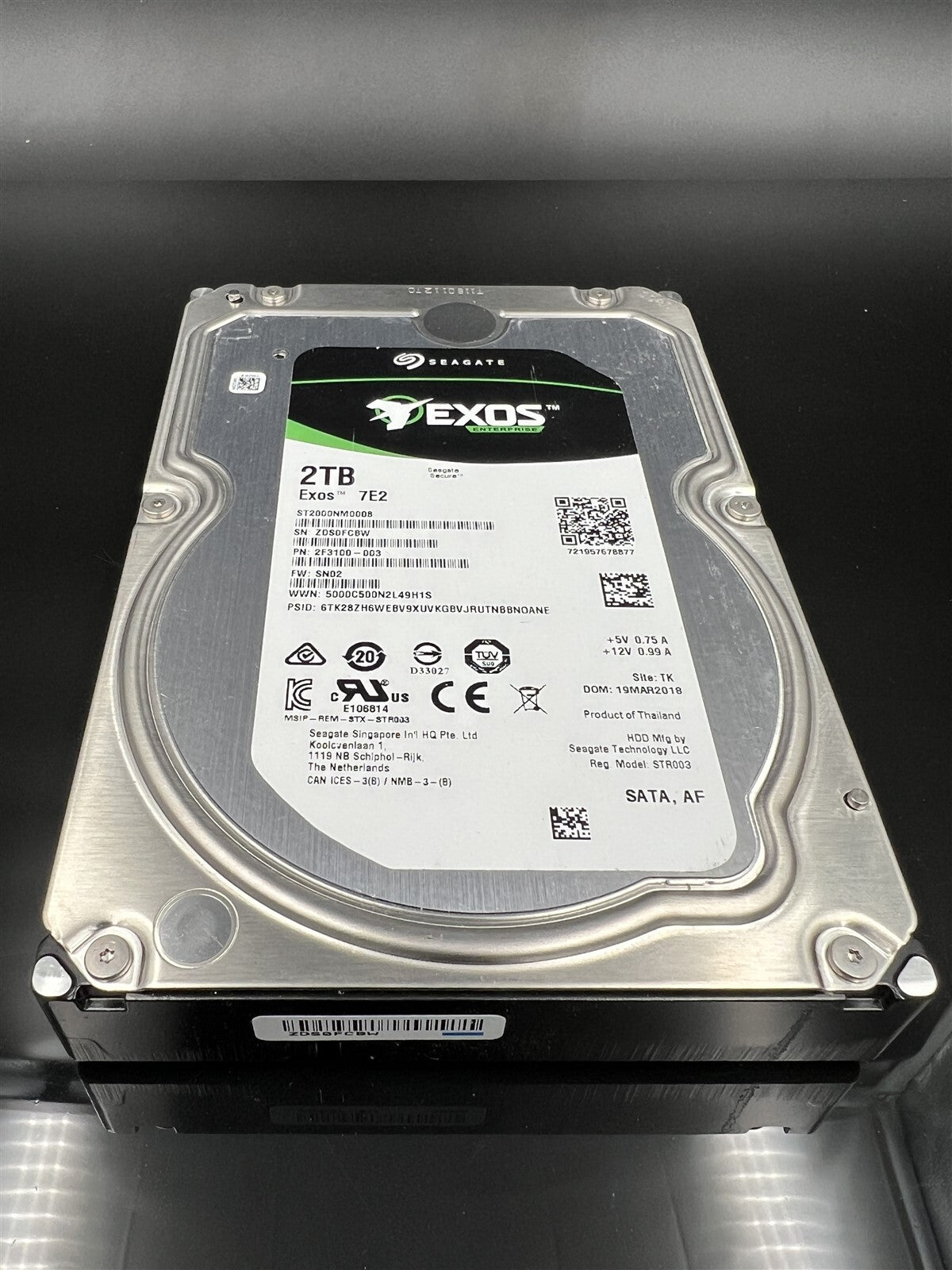 ST2000NM0008 SEAGATE EXOS 7E2 2TB SATA III 7.2K 6GB/S 3.5" HARD DRIVE ENTERPIRSE