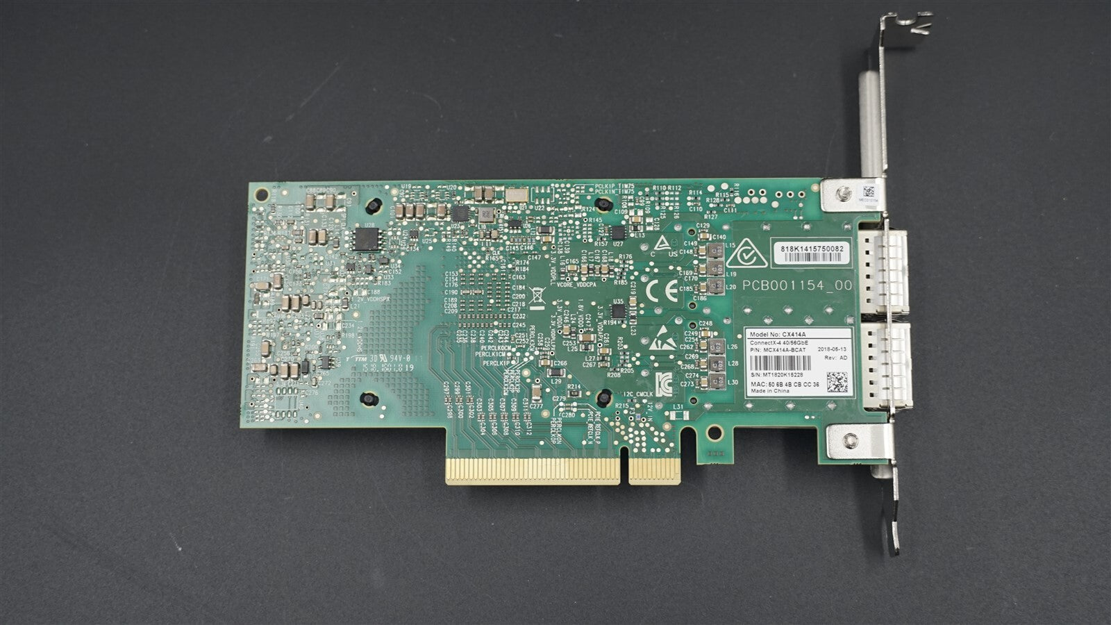 CX414A MELLANOX MCX414A-GCAT CONNECTX-4 EN DUAL PORTS 40/56GIGABIT QSFP28 PCIE