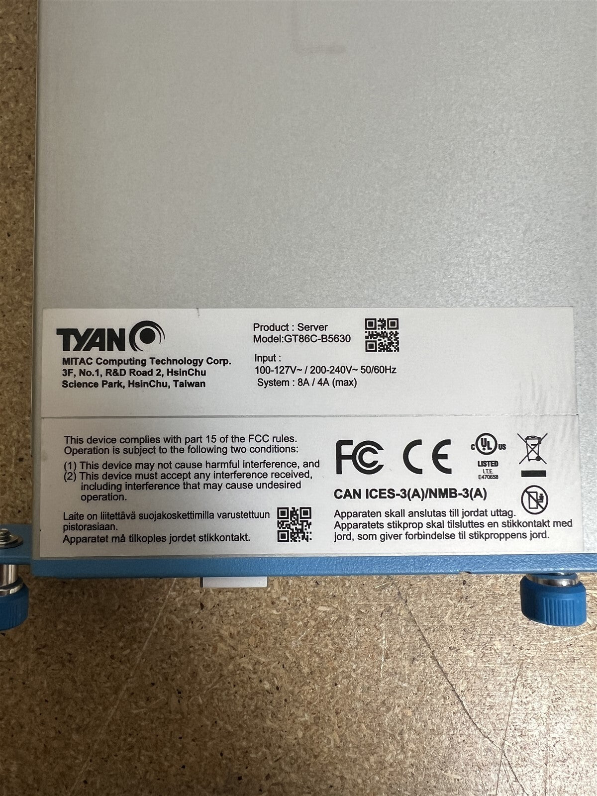 TYAN GT86C-B5630 1U SERVER 1x XEON SCALABLE 2ND GEN 12x RAM SLOT 12x 3.5"