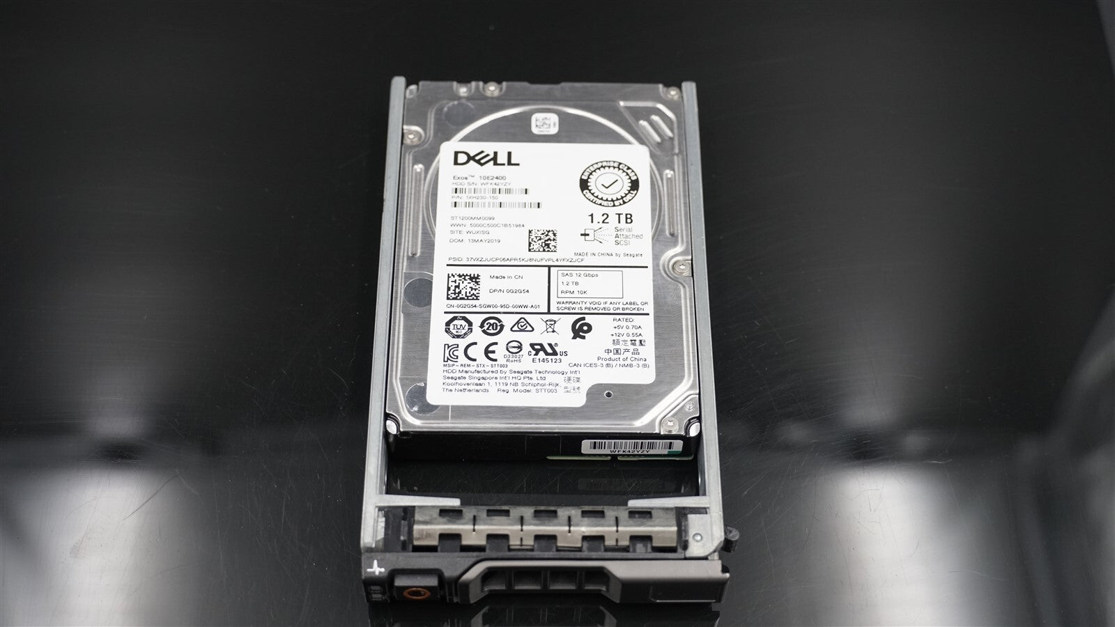 G2G54 DELL ST1200MM0099 1XH230-150 1.2TB 10K 12Gb/S 2.5" SAS HDD W/CADDY