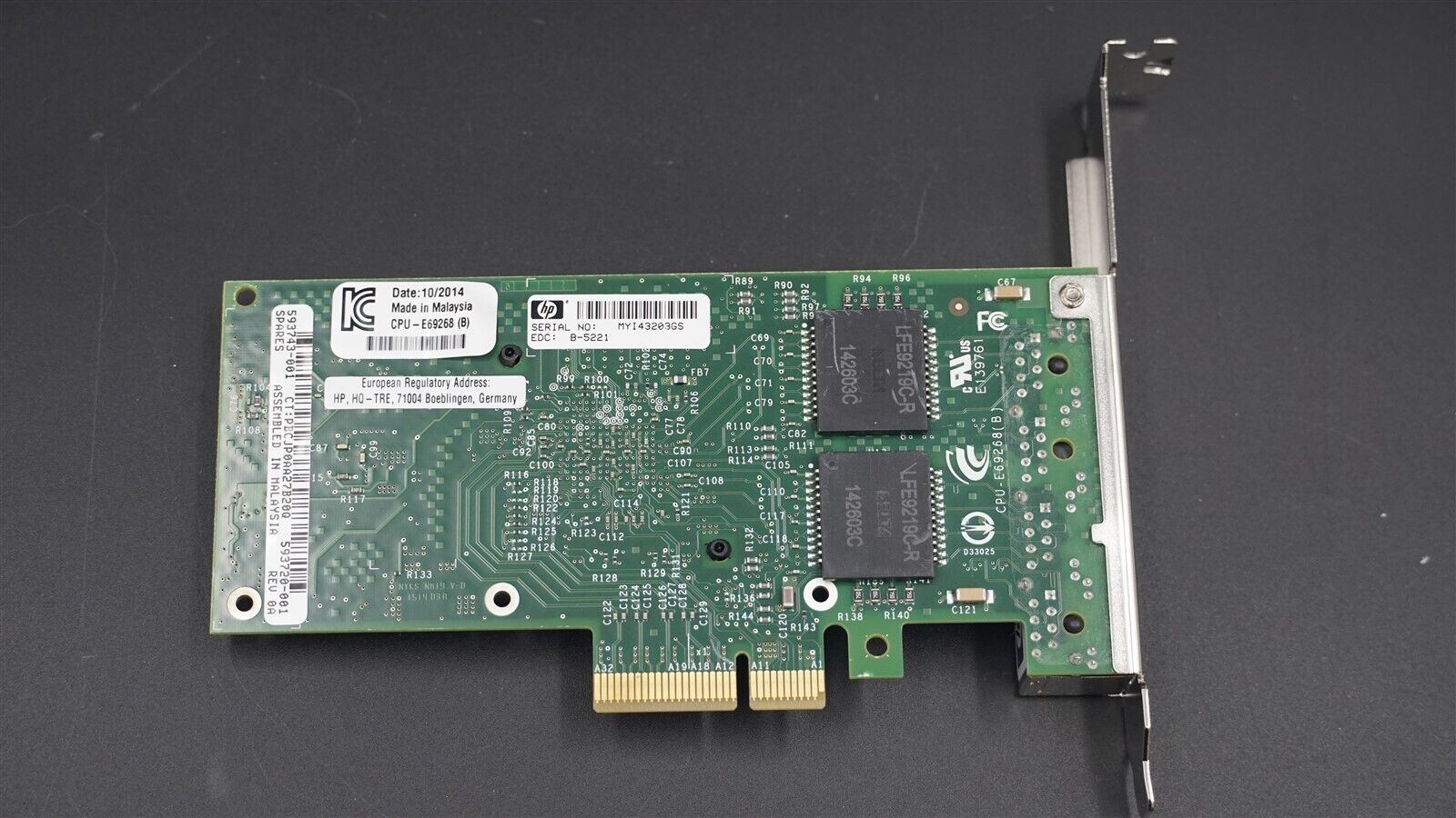 HP 593743-001 593720-001 NC365T 4-PORT ETHERNET SERVER NETWORK ADAPTER