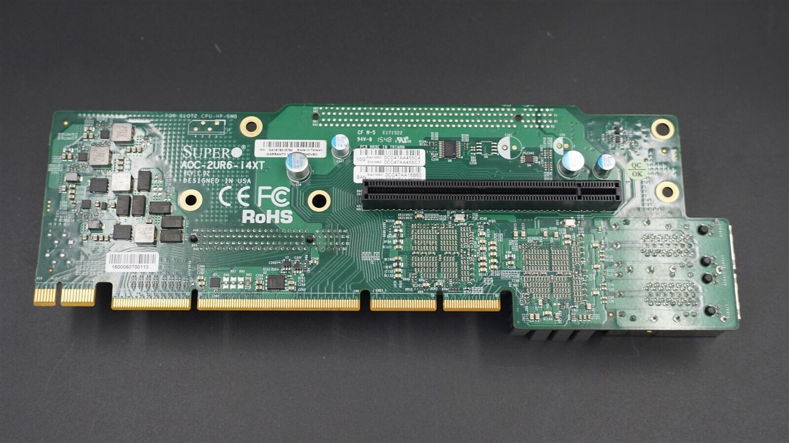 AOC-2UR6-i4XT SUPERMICRO ULTRA RISER BOARD 4 PORTS 10GBase-T X540 EXPANSION CARD