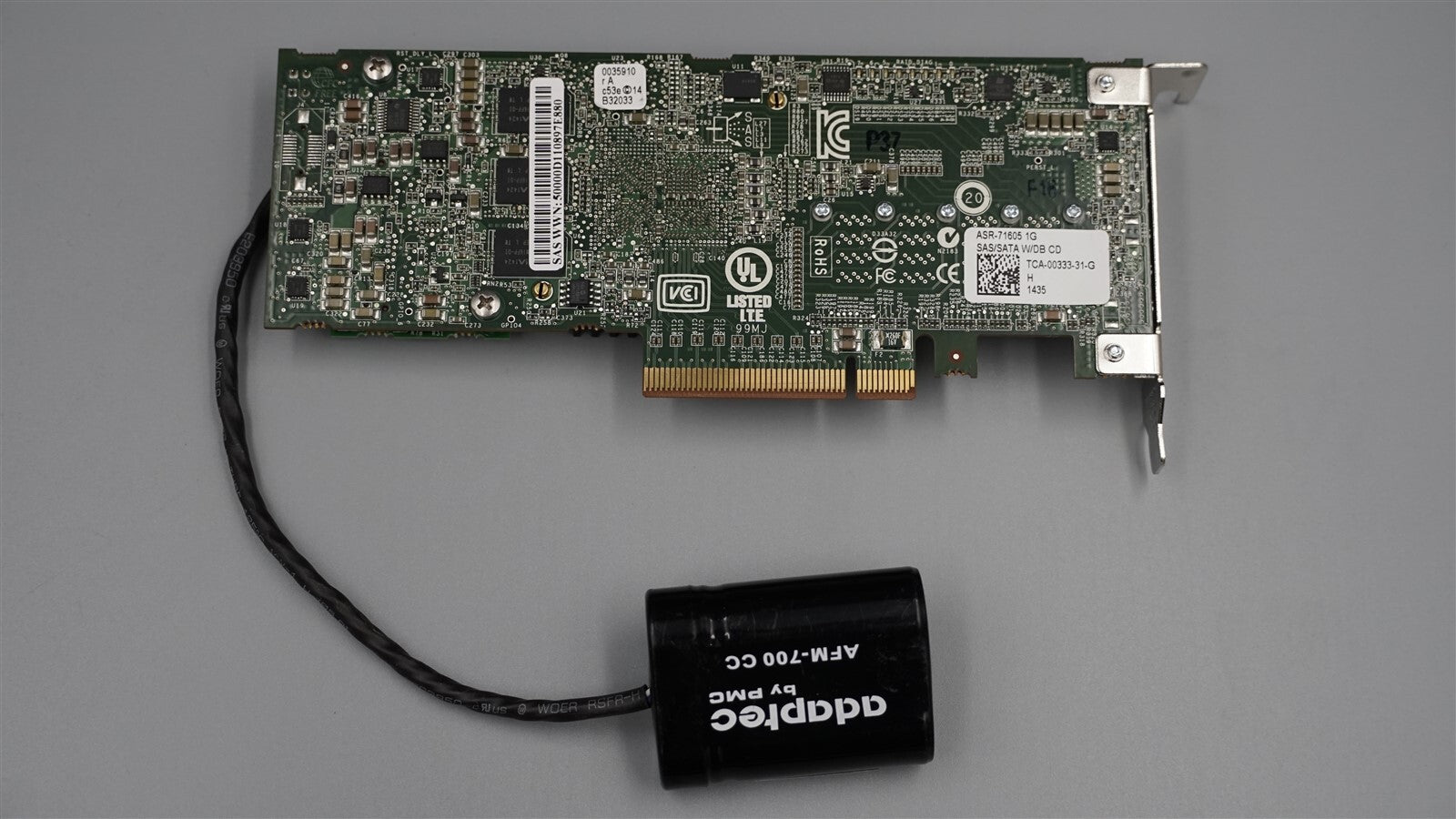 ASR-71605 ADAPTEC 16-PORT 6GB SAS/SATA PCIE RAID CONTROLLER BATTERY LOW PROGILE
