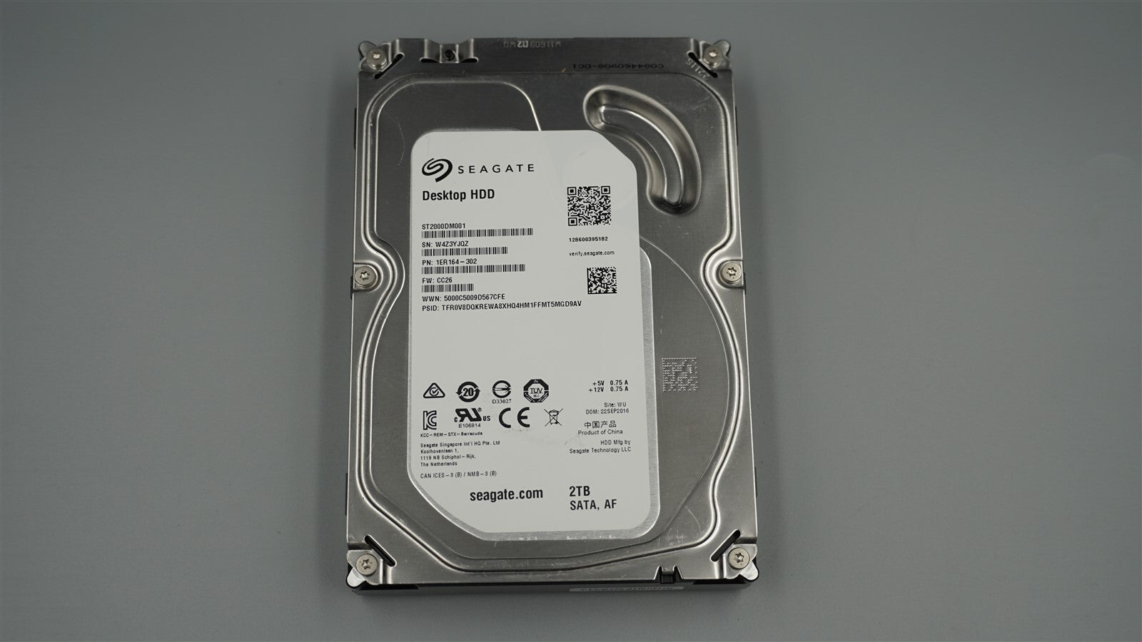 ST2000DM001 SEAGATE BARRACUDA 2TB SATA III 7.2K 6GB/S 3.5" HARD DRIVE PC DESKTOP