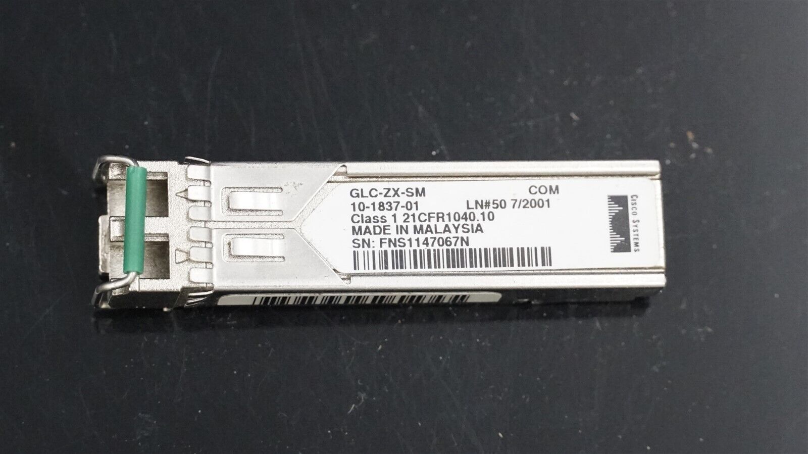 CISCO GLC-ZX-SM 10-1837-01 1000BASE-ZX 1550NM 80KM 1G SFP TRANSCEIVER MODULE