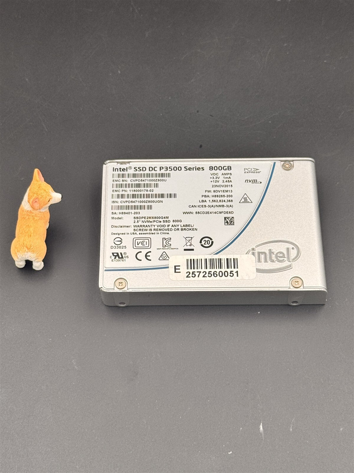 SSDPE2MX800G4M INTEL DC P3500 SERIES 800GB PCIe NVME 2.5 SSD U.2 2.5"