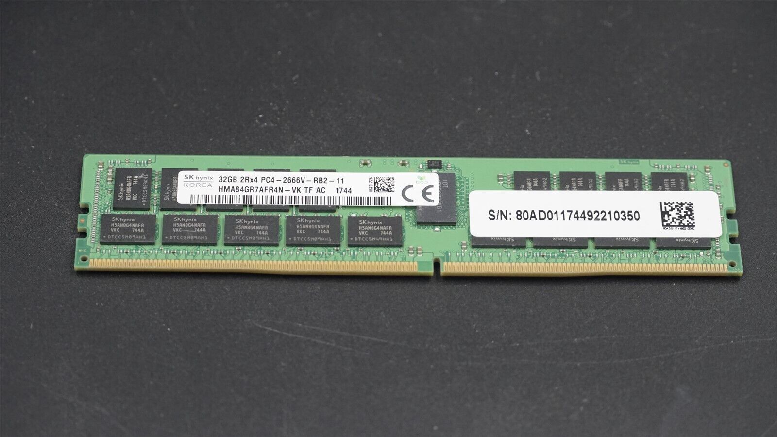 HMA84GR7AFR4N-VK HYNIX 32GB (1X32GB) 2Rx4 DDR4-2400T ECC RAM Server Memory