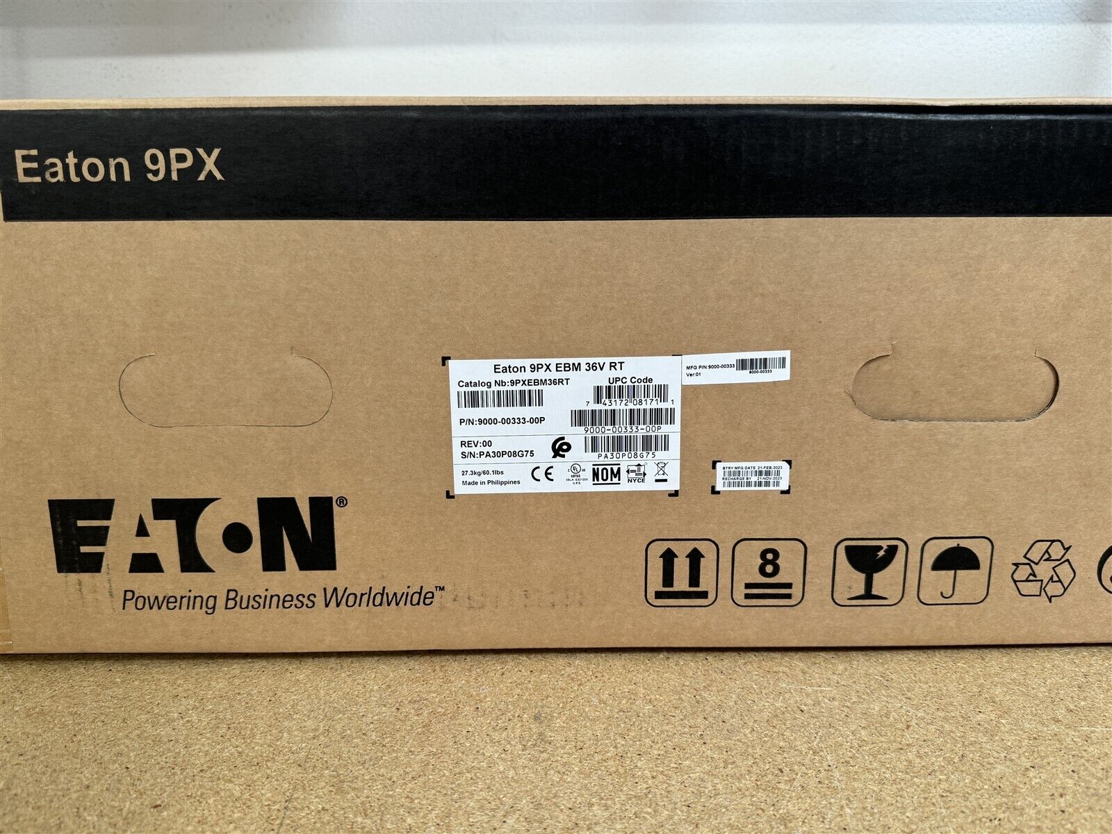 EATON 9PX EBM 36V RT EXTENDED BATTERY MODULE 9PXEBM36RT 9000-00333-00P NEW