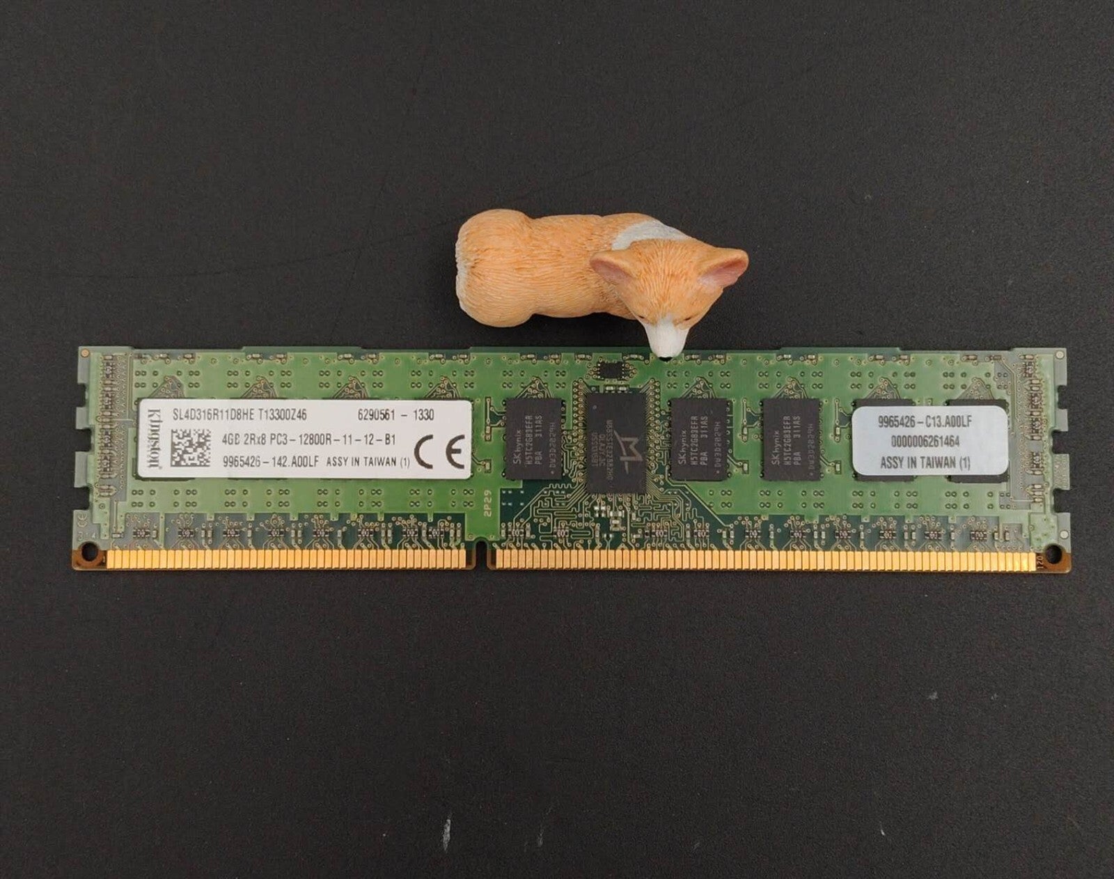 LOT OF 2 SL4D316R11D8HE KINGSTON 4GB 2Rx8 PC3-12800R DDR3 ECC MEMORY