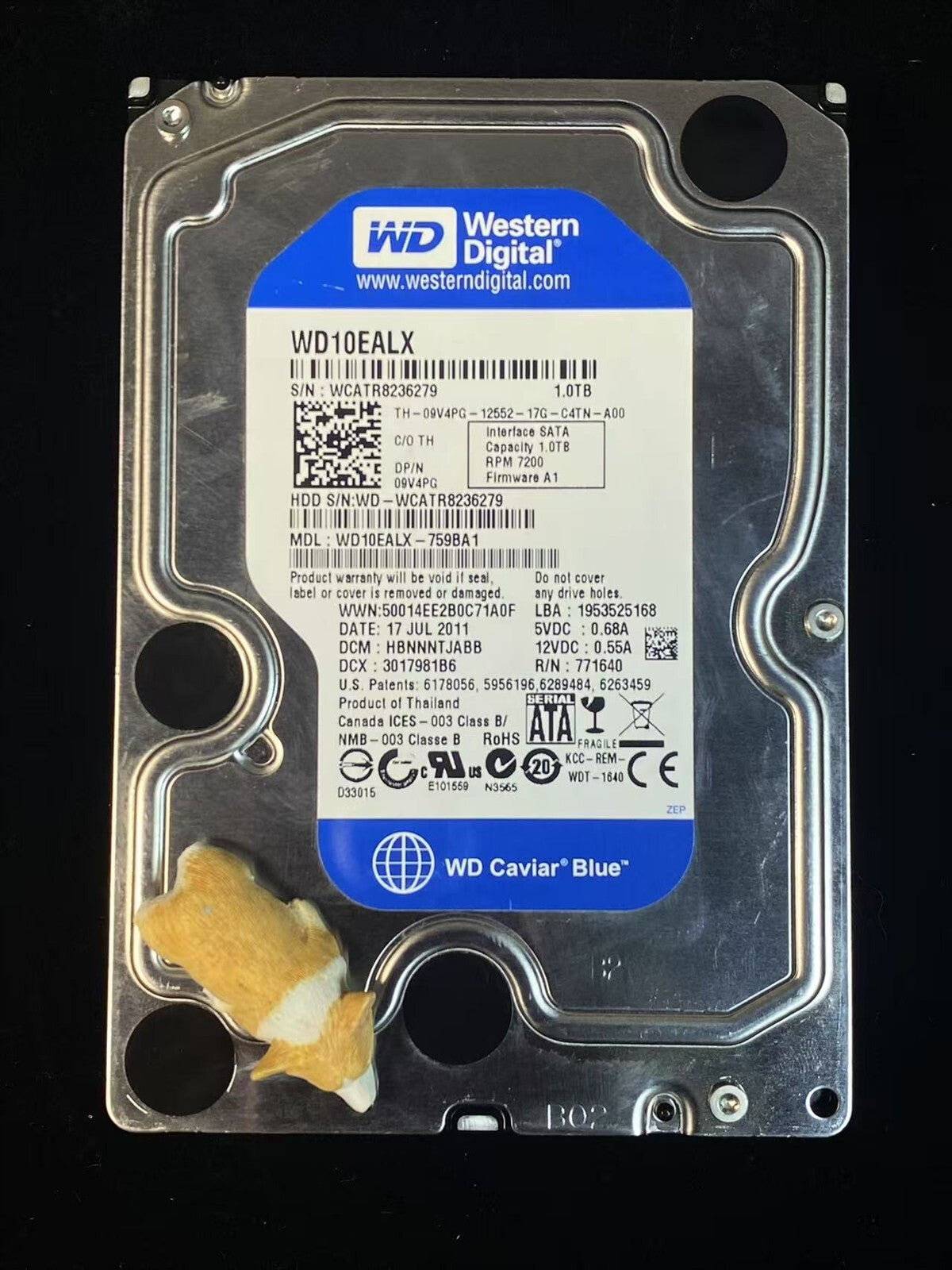 9V4PG DELL WD 1TB 7.2K 6G SATA 3.5" LFF HDD WD10EALX-759BA1 09V4PG