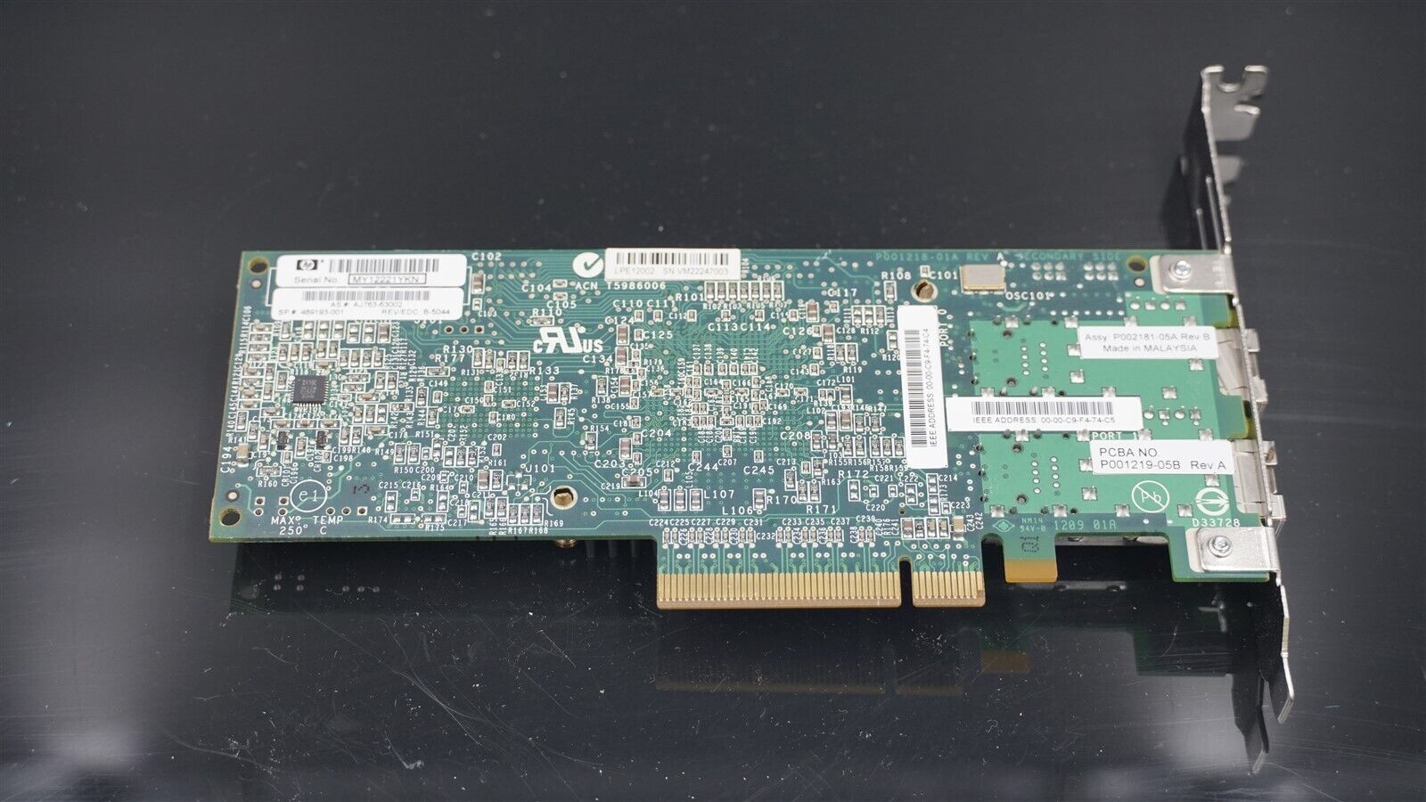 HP EMULEX 489193-001 LPE12002 2-PORT 8GB CHANNEL PCIE HBA AJ763 HIGH PROFILE