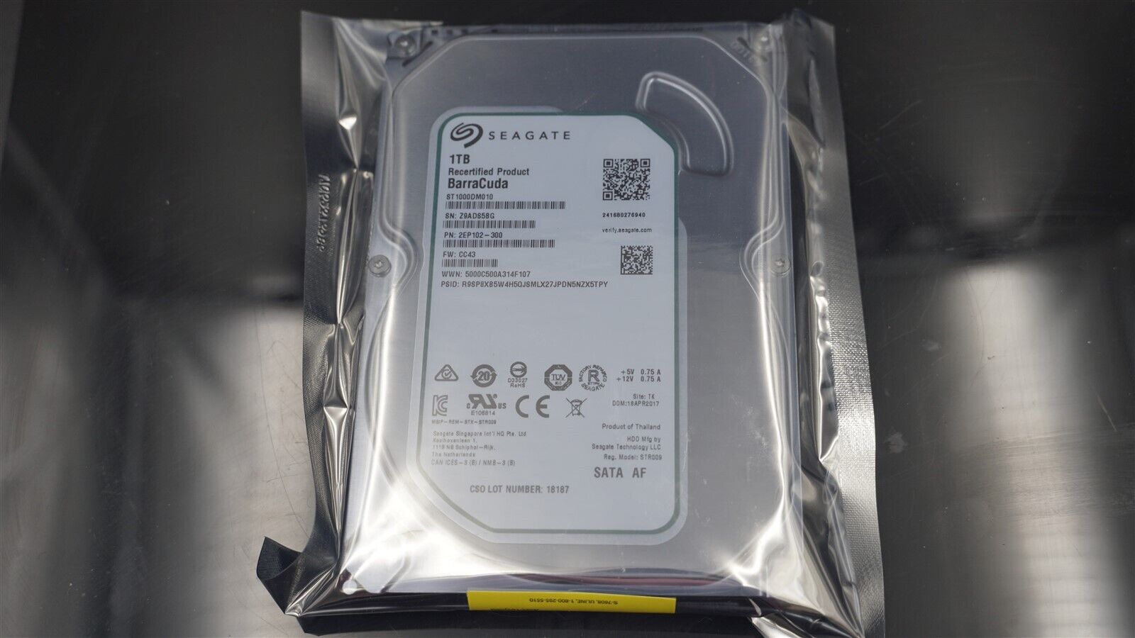 ST1000DM010 SEAGATE BARRACUDA 1TB SATA III 7.2K 3.5" HARD DRIVE