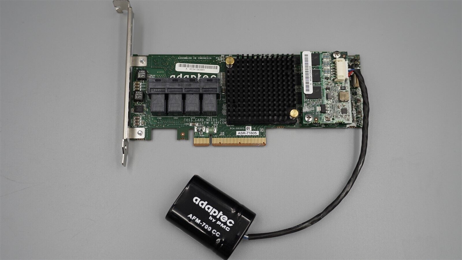 ASR-71605 ADAPTEC 16-PORT 6GB SAS/SATA PCIE CONTROLLER BATTERY W/ HIGH PROGILE