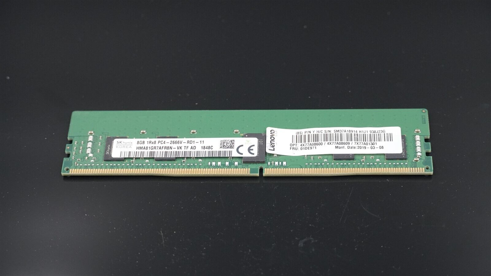 HMA81GR7AFR8N-VK HYNIX 8GB (1X8GB) 1RX8 PC4-2666V DDR4 SERVER MEMORY