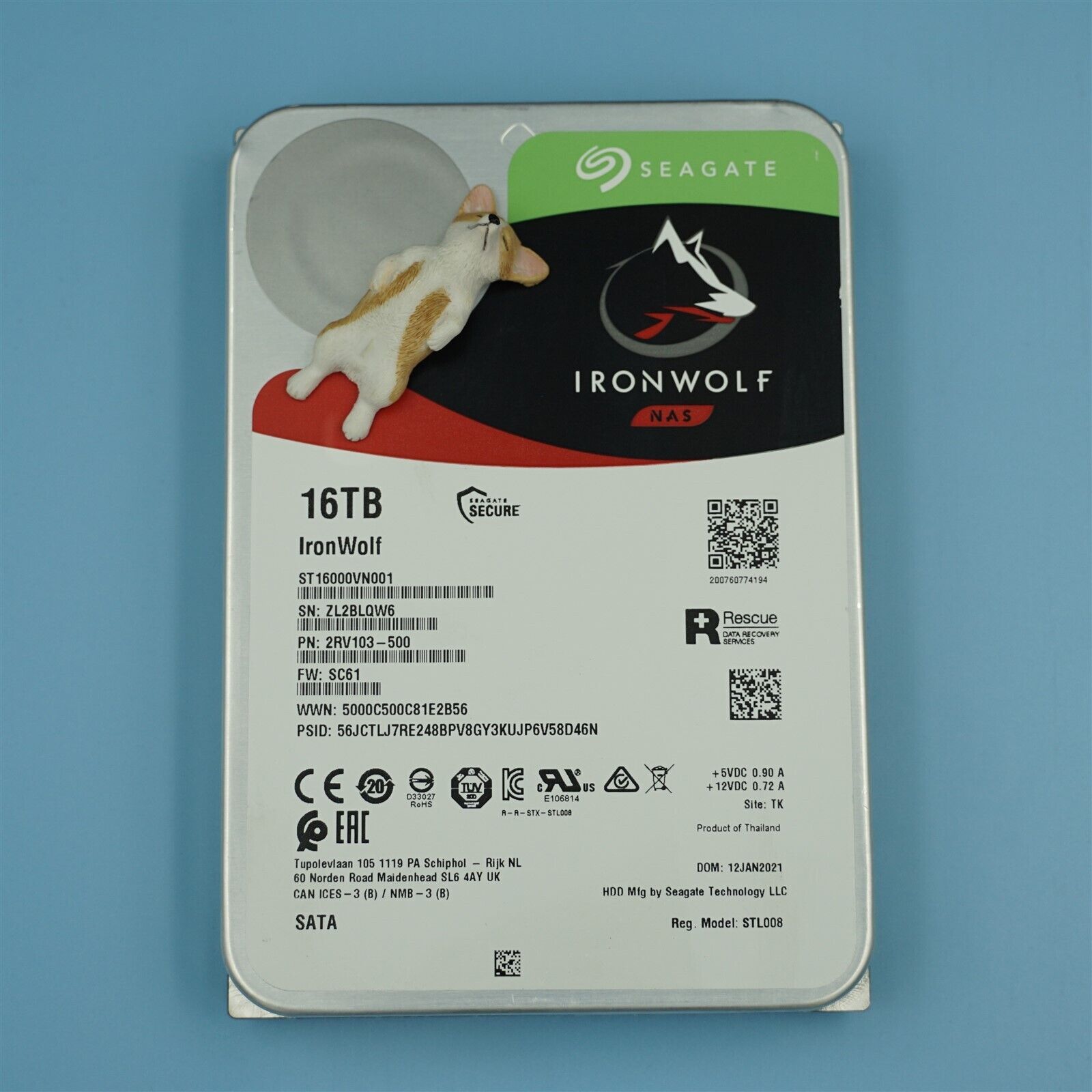 ST16000VN001 SEAGATE IRONWOLF 16TB 7.2K 256MB 6G 3.5" LFF HARD DRIVE GRADE A