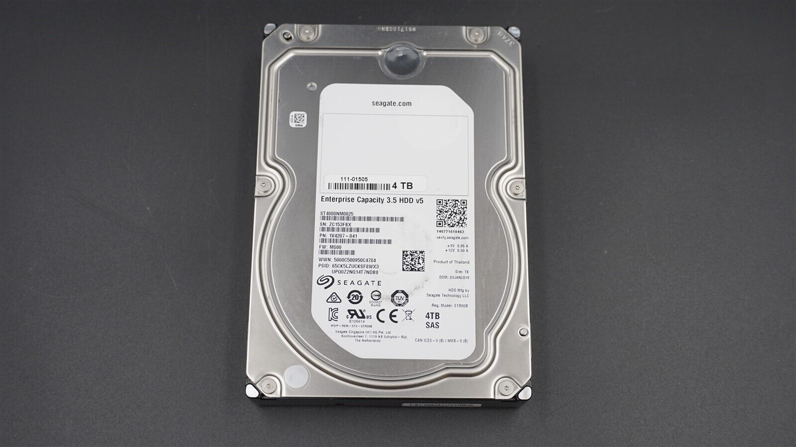 ST4000NM0025 1V4207-041 SEAGATE 4TB 7200RPM LFF 3.5" SAS ENTERPRISE HARD DRIVE