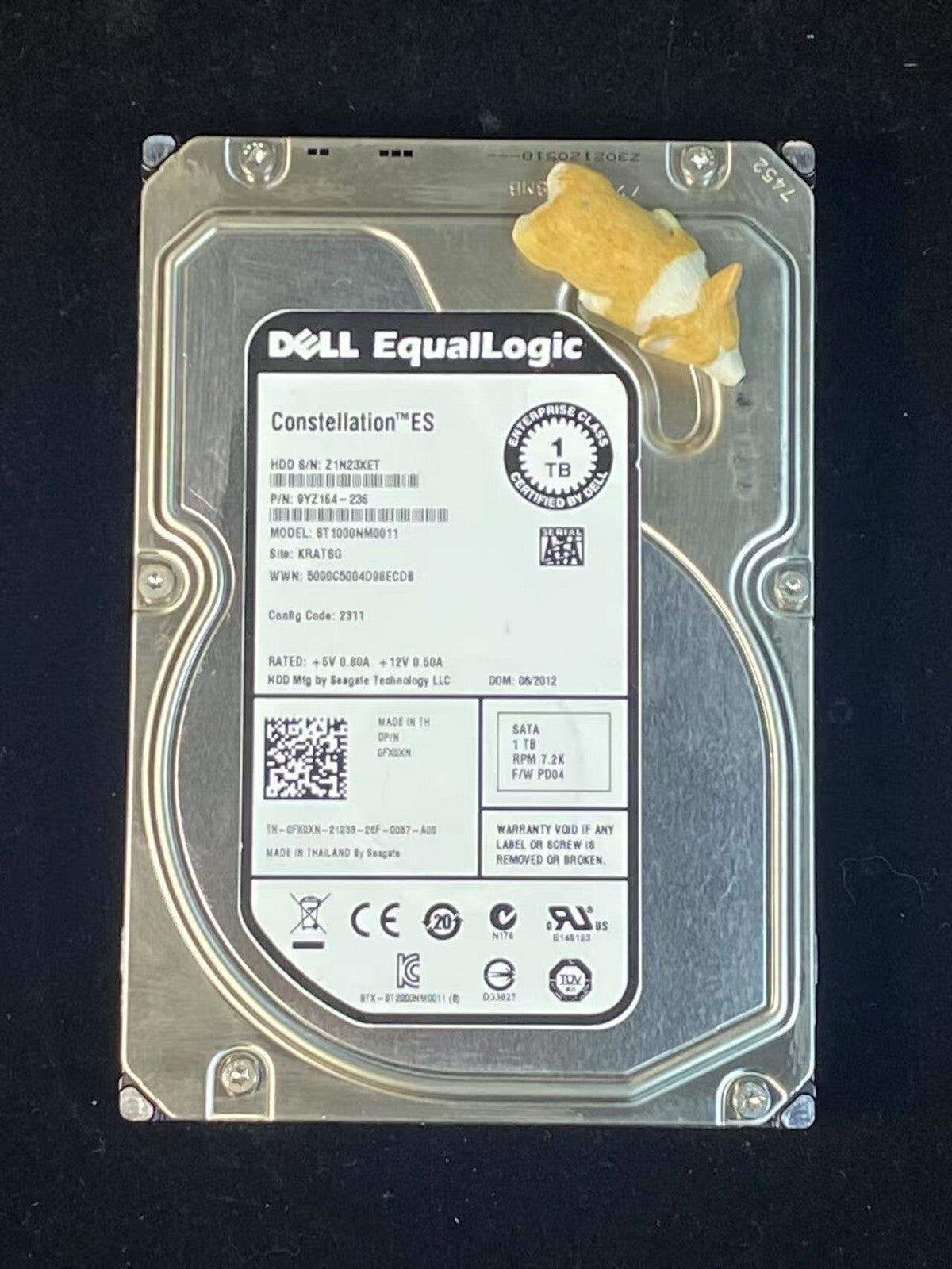 FX0XN DELL ST1000NM0011 SEAGATE CONSTELLATION ES 1TB SATA III 7.2K 3.5" LFF HDD