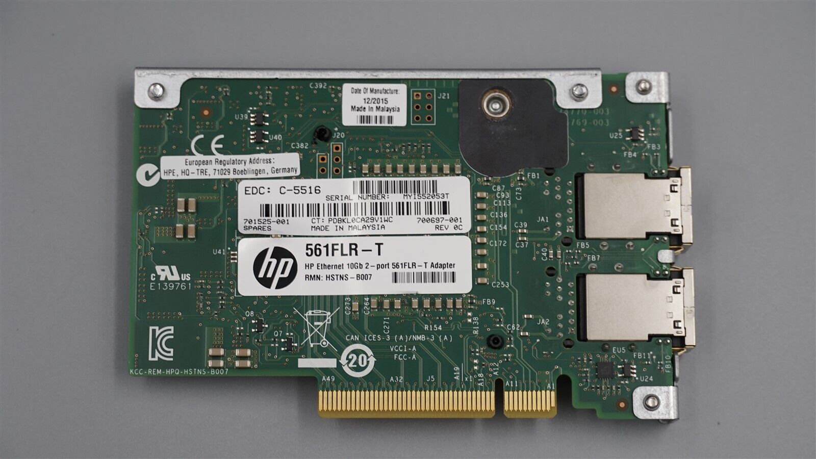 701525-001 HP 561FLR-T ETHERNET 10GB 2P 561FLR-T ADAPTER 700697-001 700699-B21