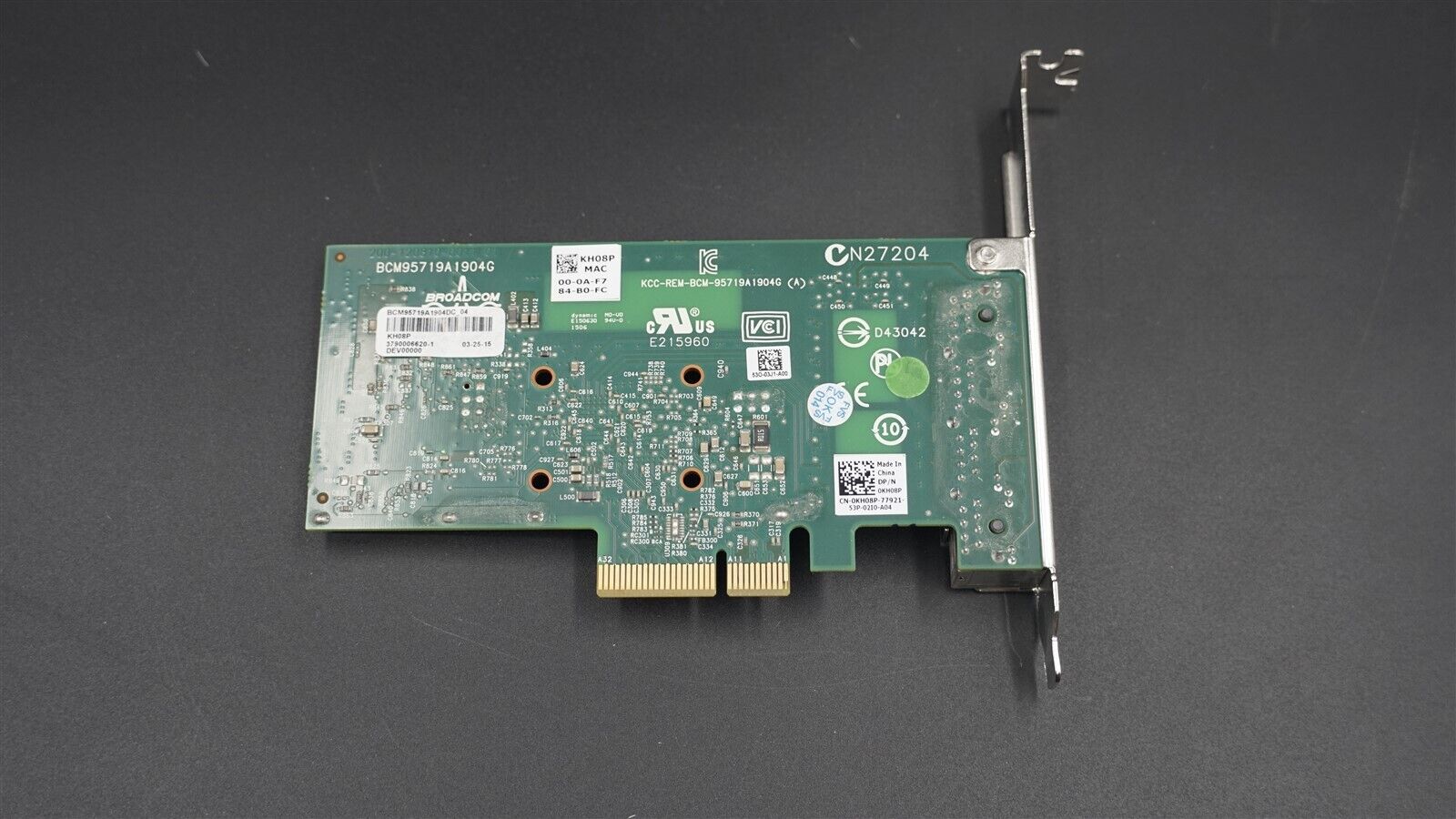 DELL KH08P BOARDCOM 5719 4-PORT 1GB PCI-E ETHERNET NETWORK ADAPTER HIGH PROFILE