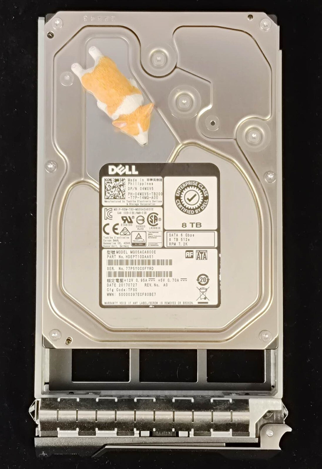 4WXV5 DELL TOSHIBA 8TB 7.2K 6G SATA 3.5" LFF HDD MG05ACA800E 04WXV5 R730 R530
