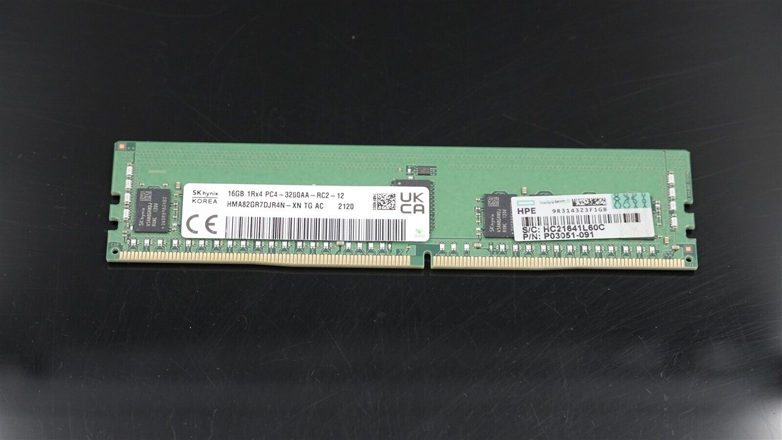 HMA82GR7DJR4N-XN HYNIX 16GB 1Rx4 PC4-25600 DDR4-3200MHz ECC REG SERVER MEMORY