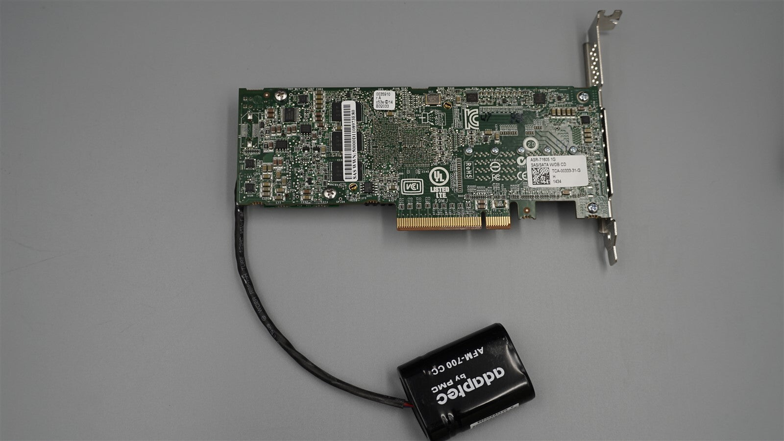 ASR-71605 ADAPTEC 16-PORT 6GB SAS/SATA PCIE RAID CONTROLLER BATTERY HIGH PROGILE