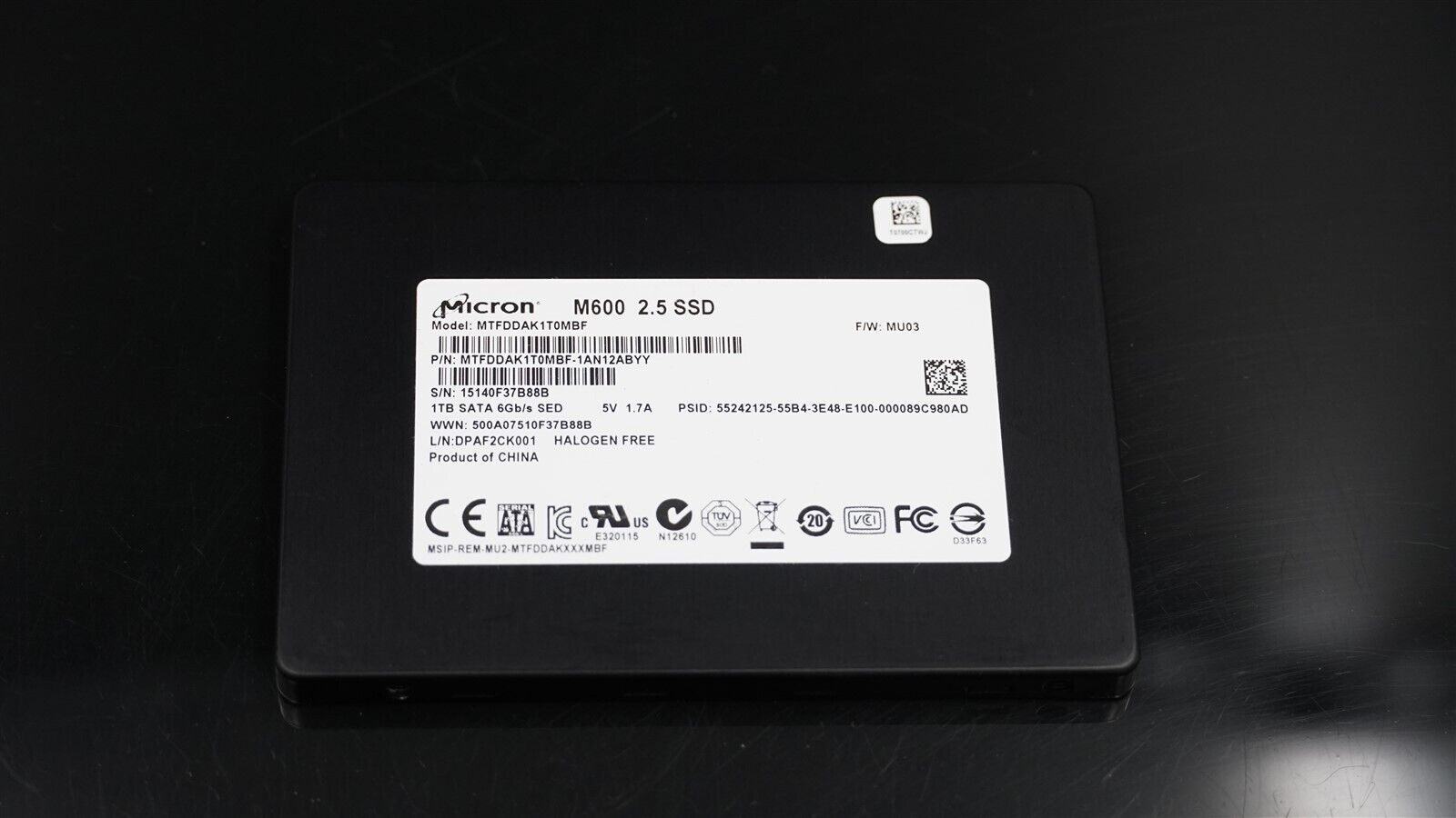 MTFDDAK1T0MBF MICRON M600 1TB SATA 6GB/S 2.5" SOLID STATE DRIVE