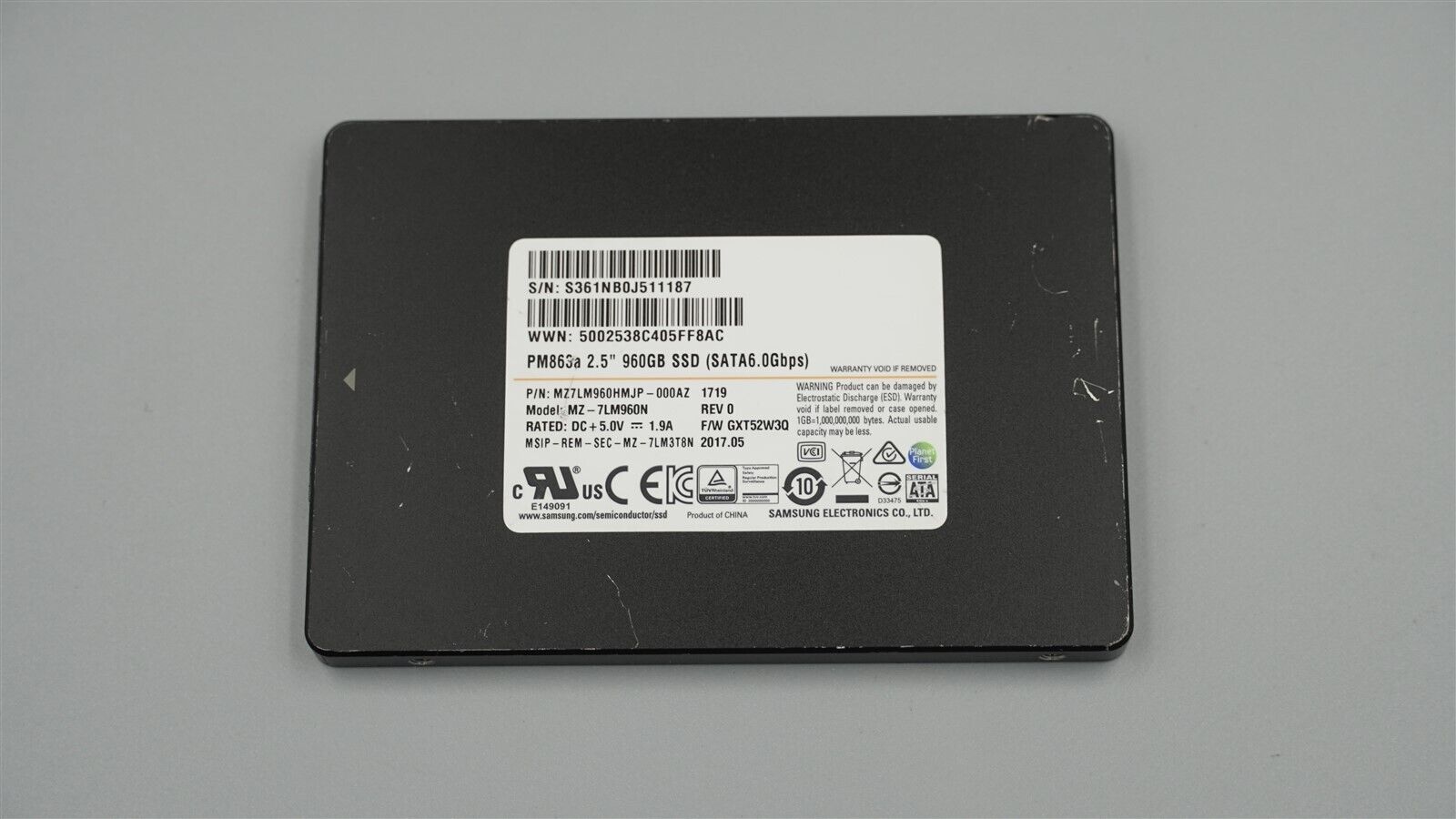 MZ-7LM960N SAMSUNG PM863A SERIES 960GB 2.5" SATA 6Gbps SSD MZ7LM960HMJP