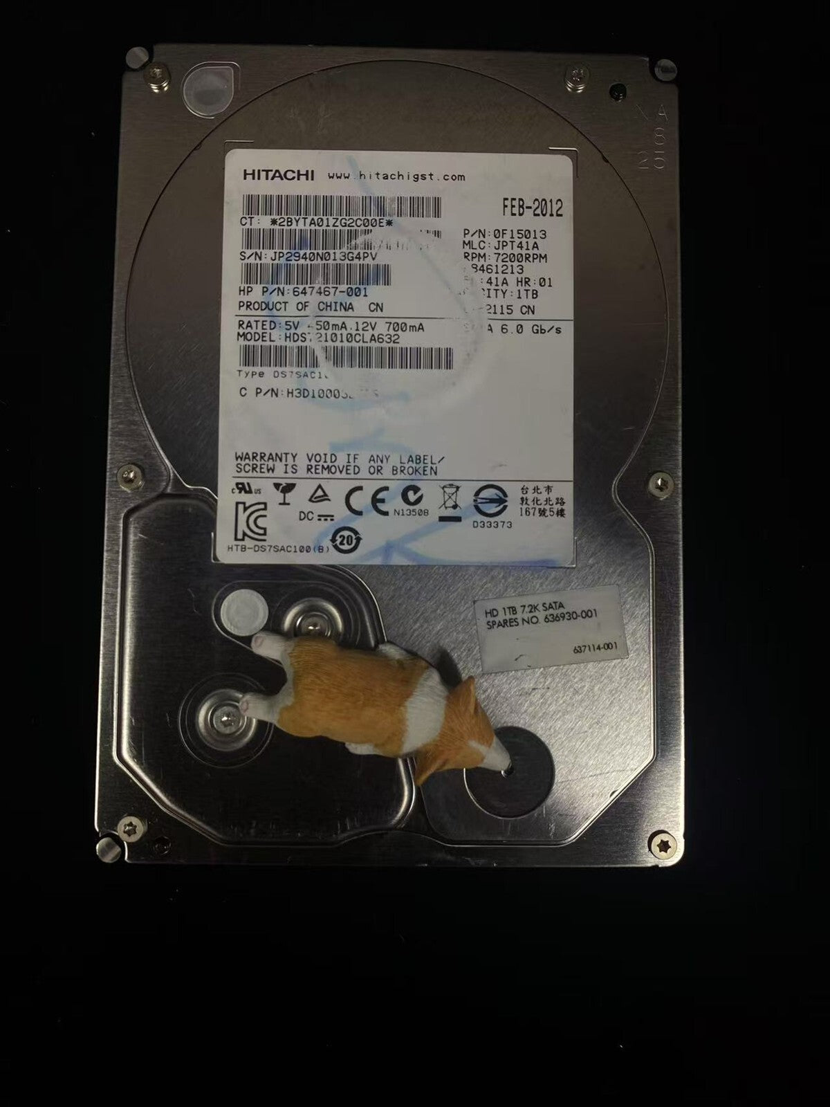 647467-001 HPE HITACHI 1TB 7.2K 6G SATA 3.5" LFF HDD HDS721010CLA632