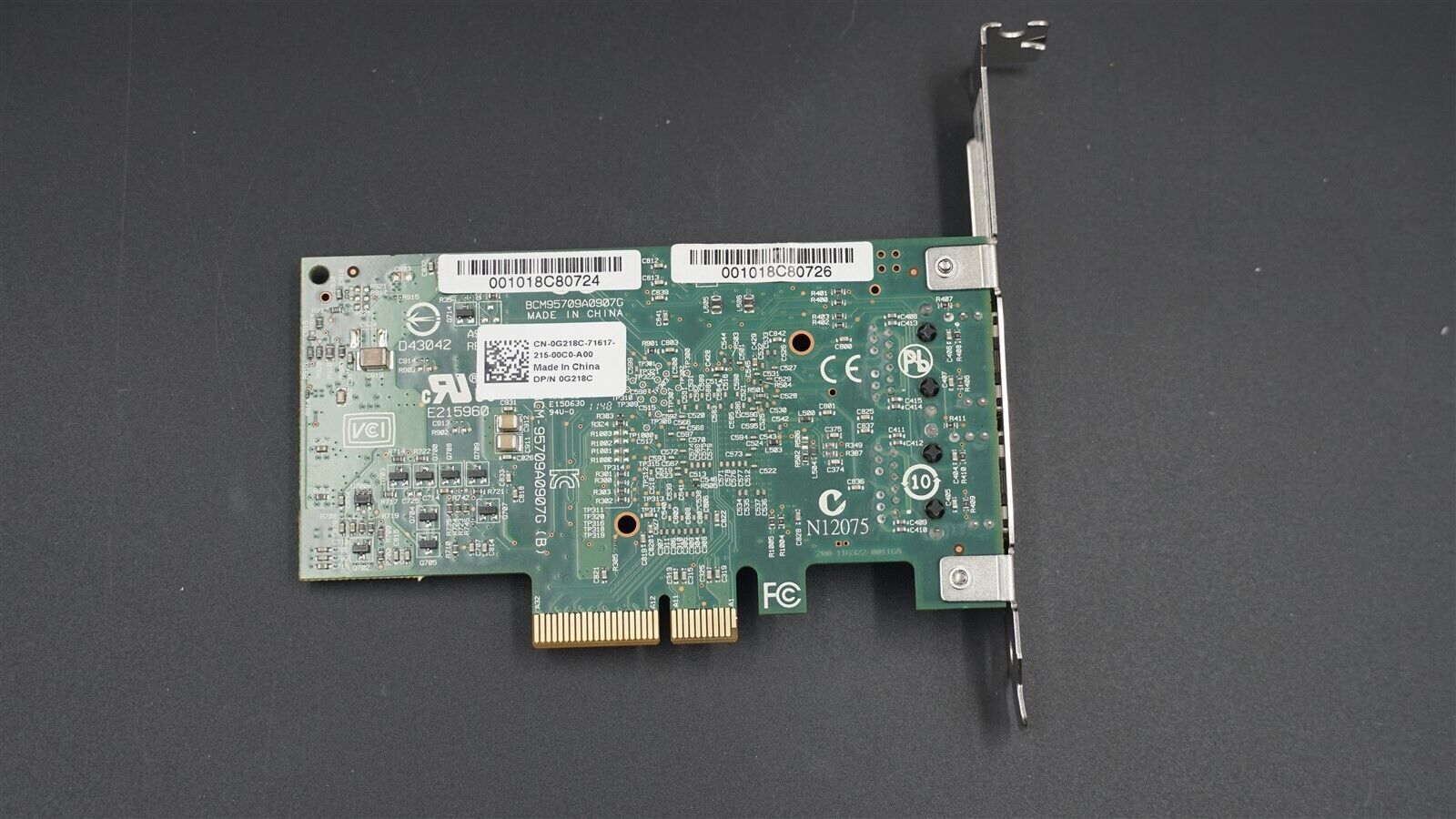 DELL 0G218C BOARDCOM 5709 2-PORT 1GB PCI-E ETHERNET NETWORK ADAPTER HIGH PROFILE