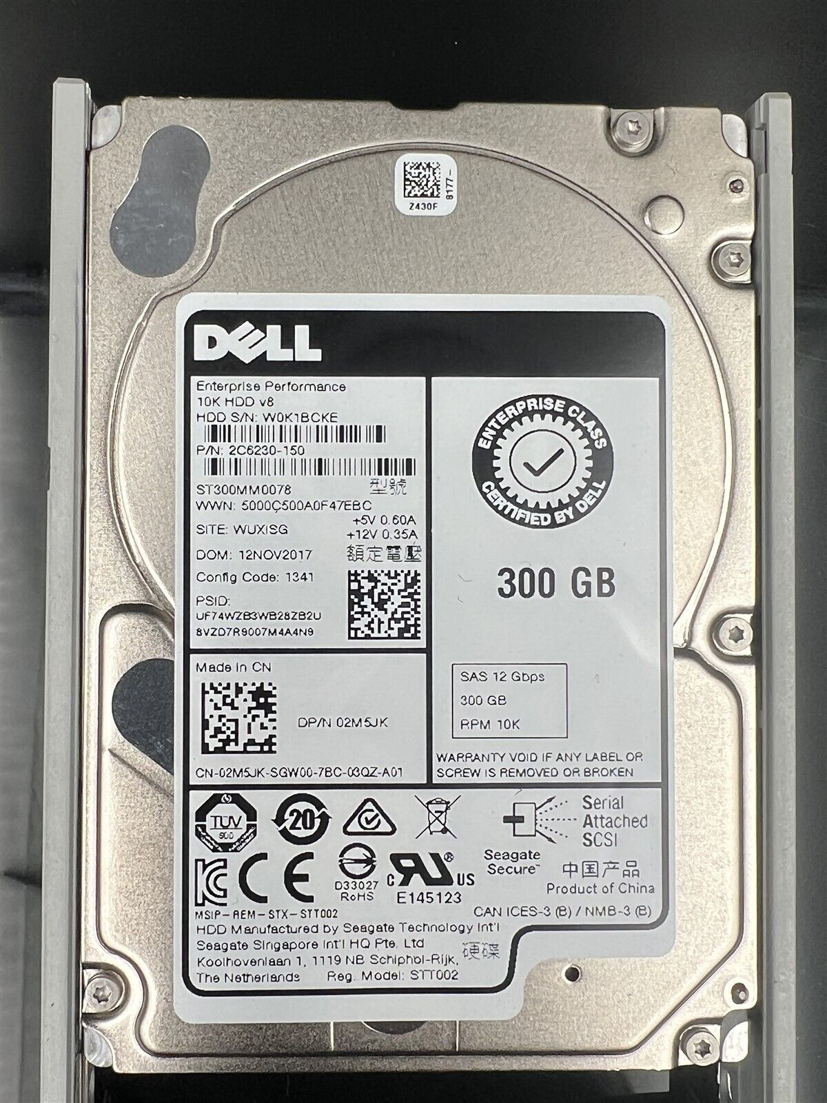 5VNKK HUC101830CSS200 DELL HGST 300GB 10K 12Gb/S 2.5" SAS WITH TRAY