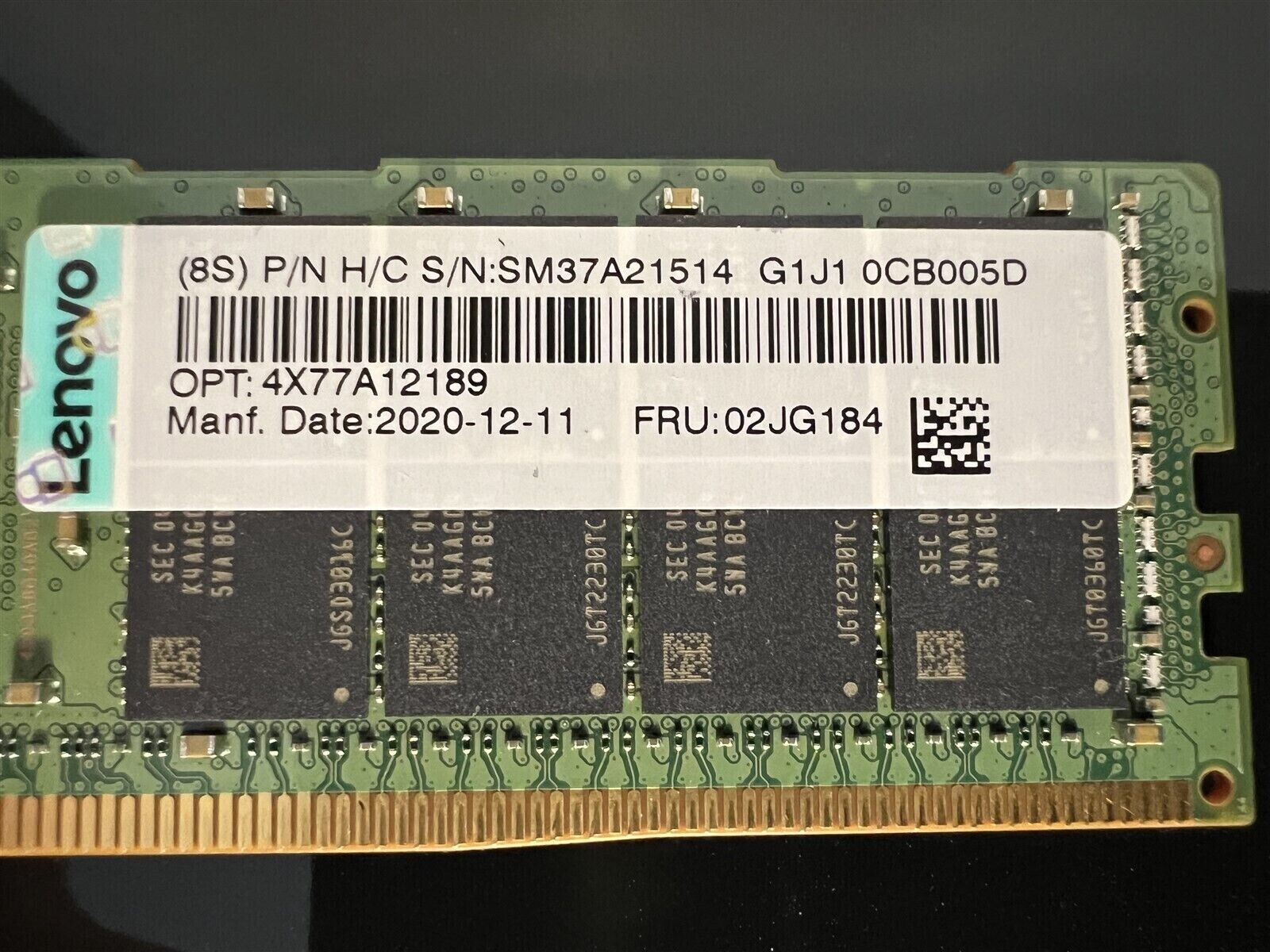 M393A8G40BB4-CWE SAMSUNG 64GB (1X64GB) 2RX4 PC4-25600R 3200MHz MEMORY LENOVO