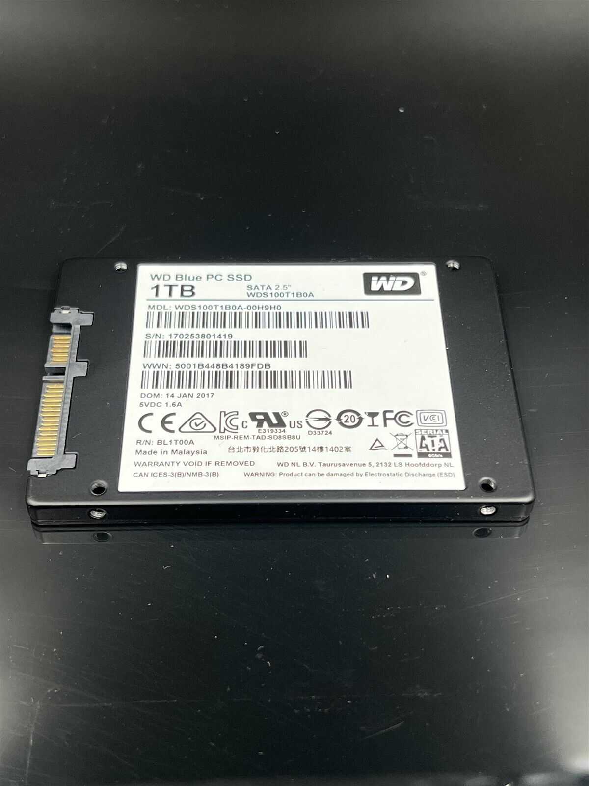 WDS100T1B0A WESTERN DIGITAL 1TB 6Gb/S SATA SSD BLUE PC