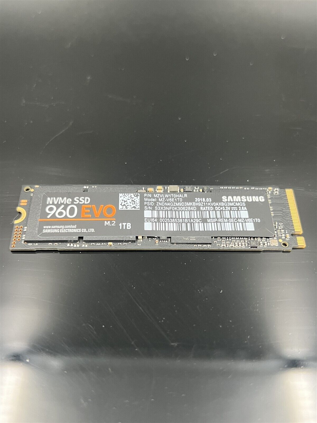 MZ-V6E1T0 Samsung 960 EVO NVMe M.2 PCIe 1TB SSD Drive