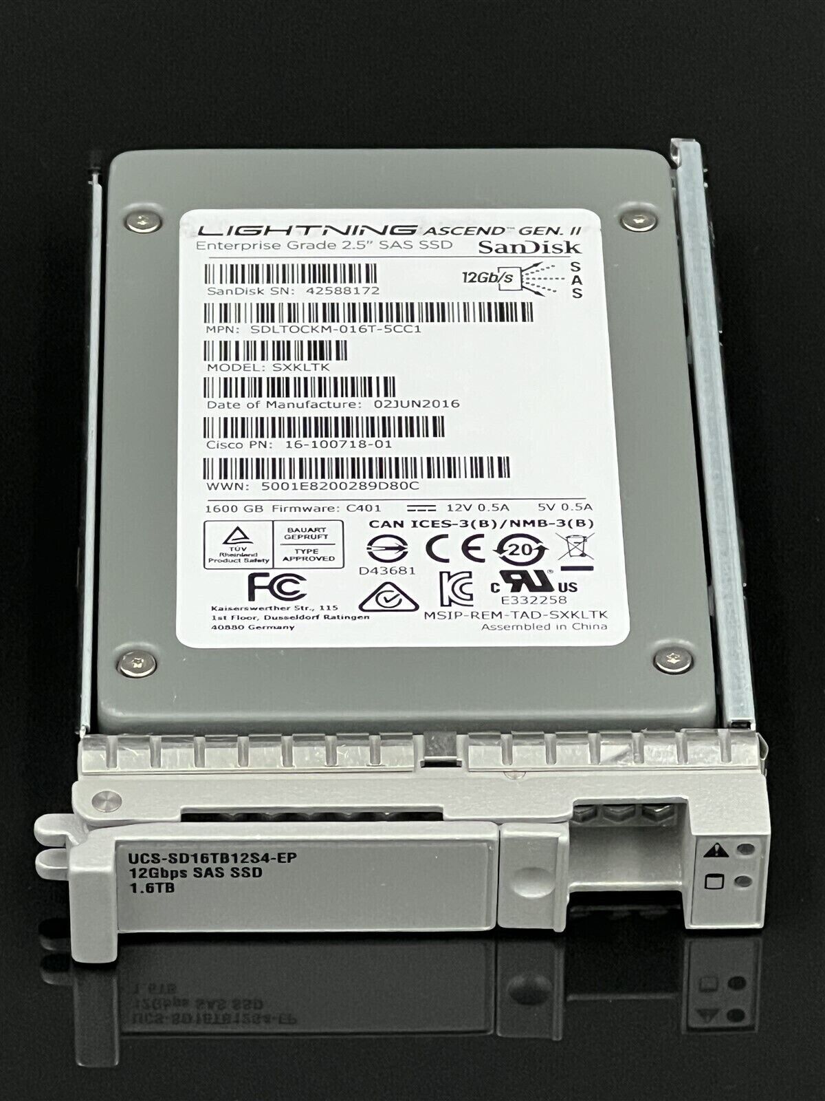 [16-100718-01] CISCO 1.6TB SAS 12G WI-1 SFF SC SSD UCS-SD16TB12S4-EP