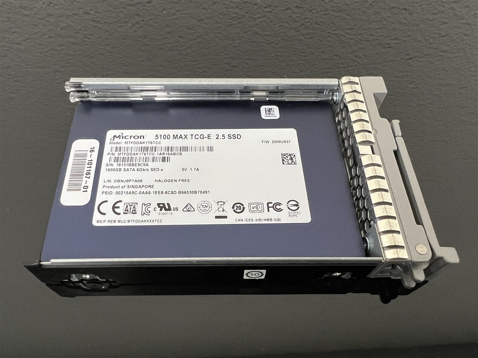 UCS-SD16TBMS4-EV CISCO MICRON 5100 MAX 1.6TB 2.5" SATA SSD SOLID STATE WITH TRAY